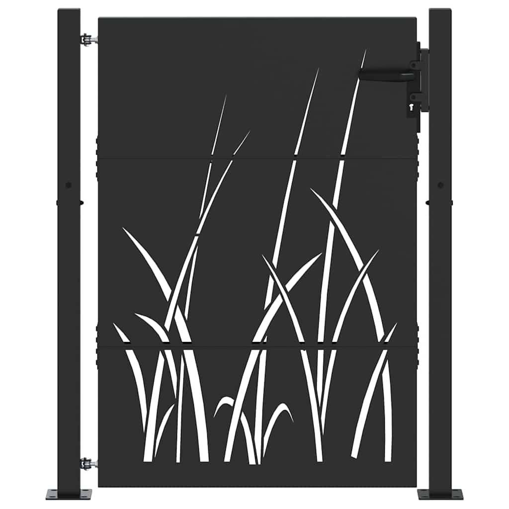 Vidaxl tuinpoort met slot zwart 110 x 155 cm poedergecoat staal