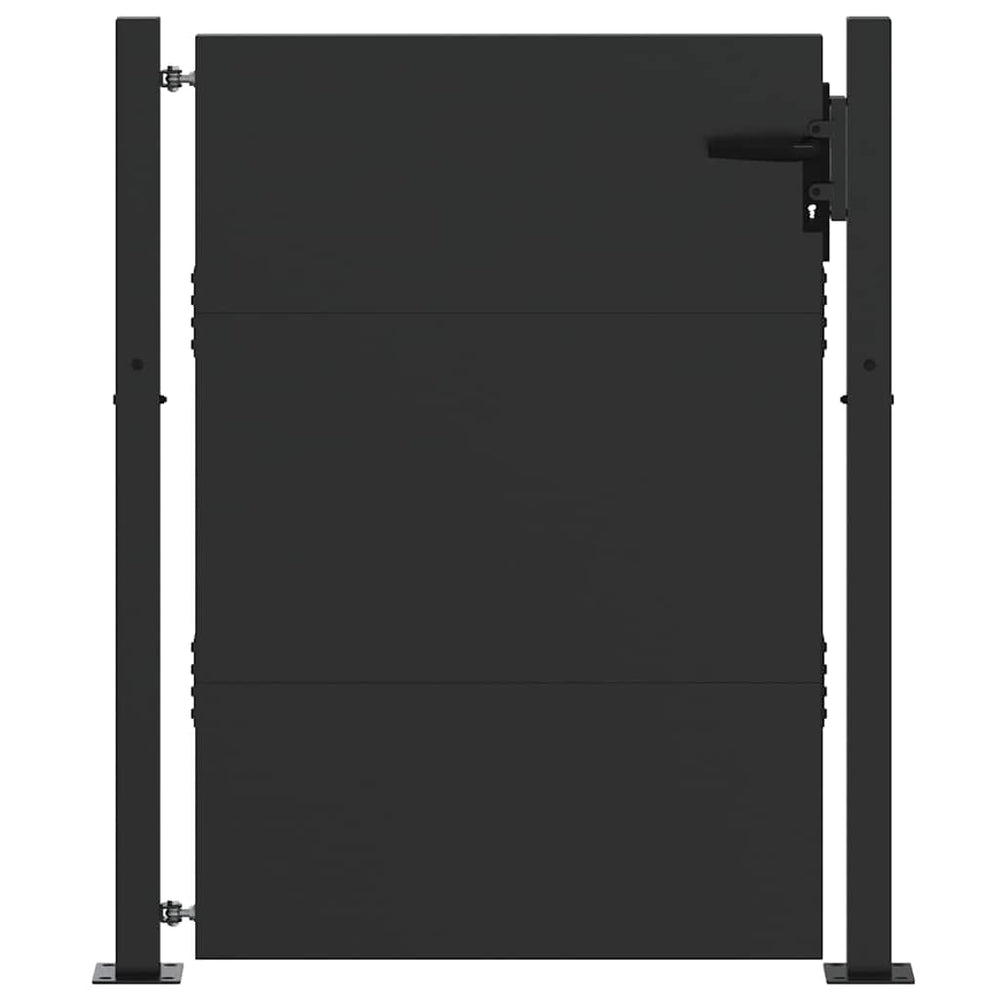 Vidaxl tuinpoort met slot zwart 110 x 155 cm gepoedercoat staal