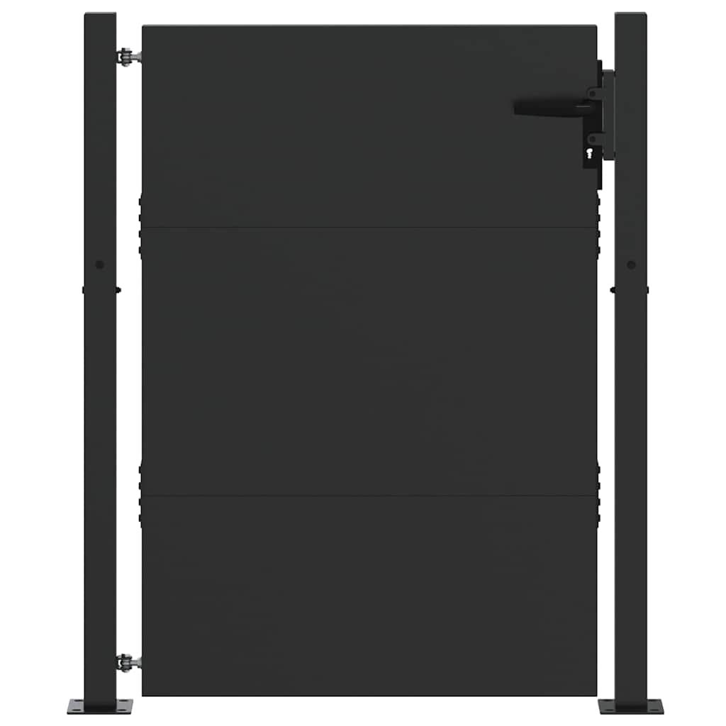Vidaxl tuinpoort met slot zwart 110 x 155 cm gepoedercoat staal