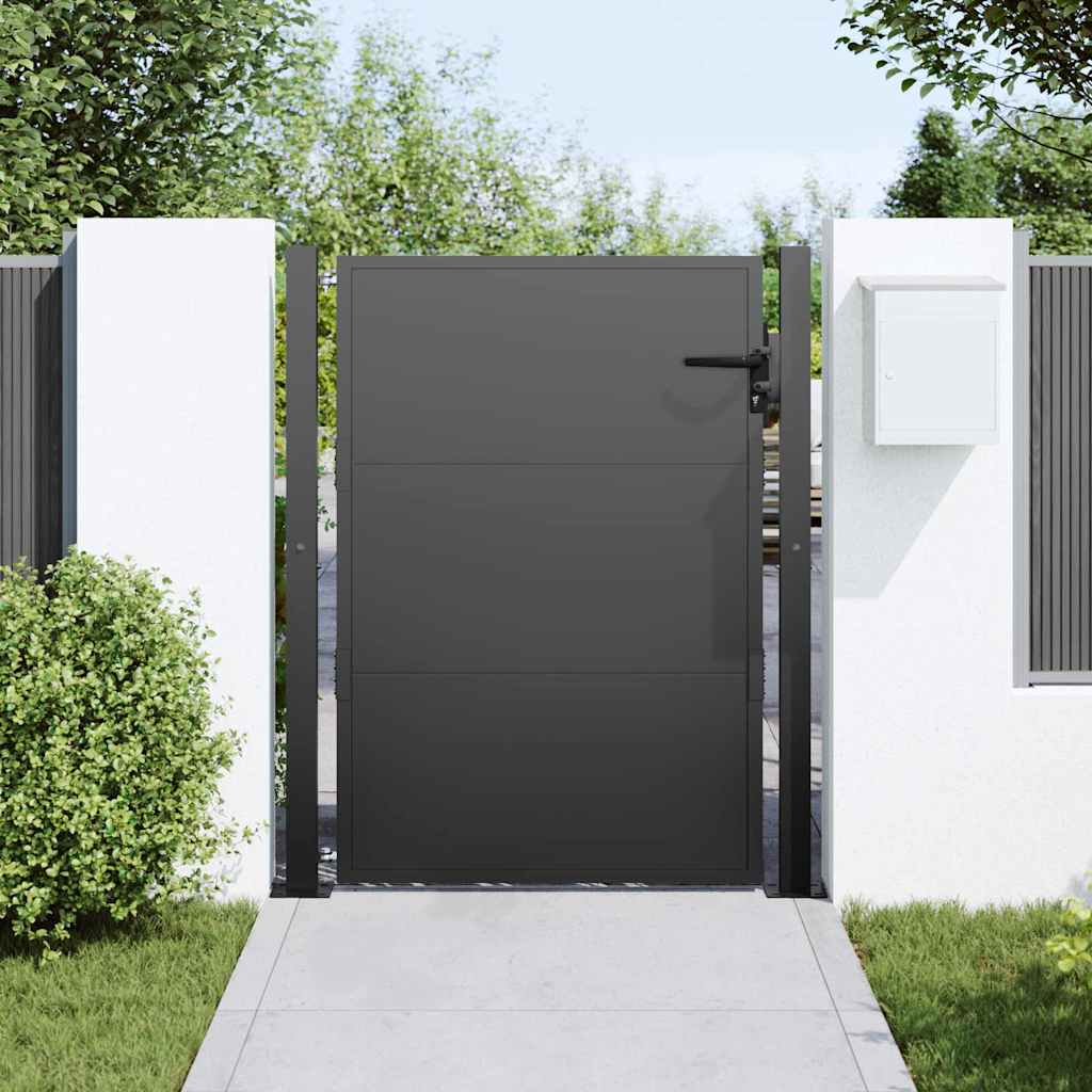 Vidaxl tuinpoort met slot zwart 110 x 130 cm gepoedercoat staal