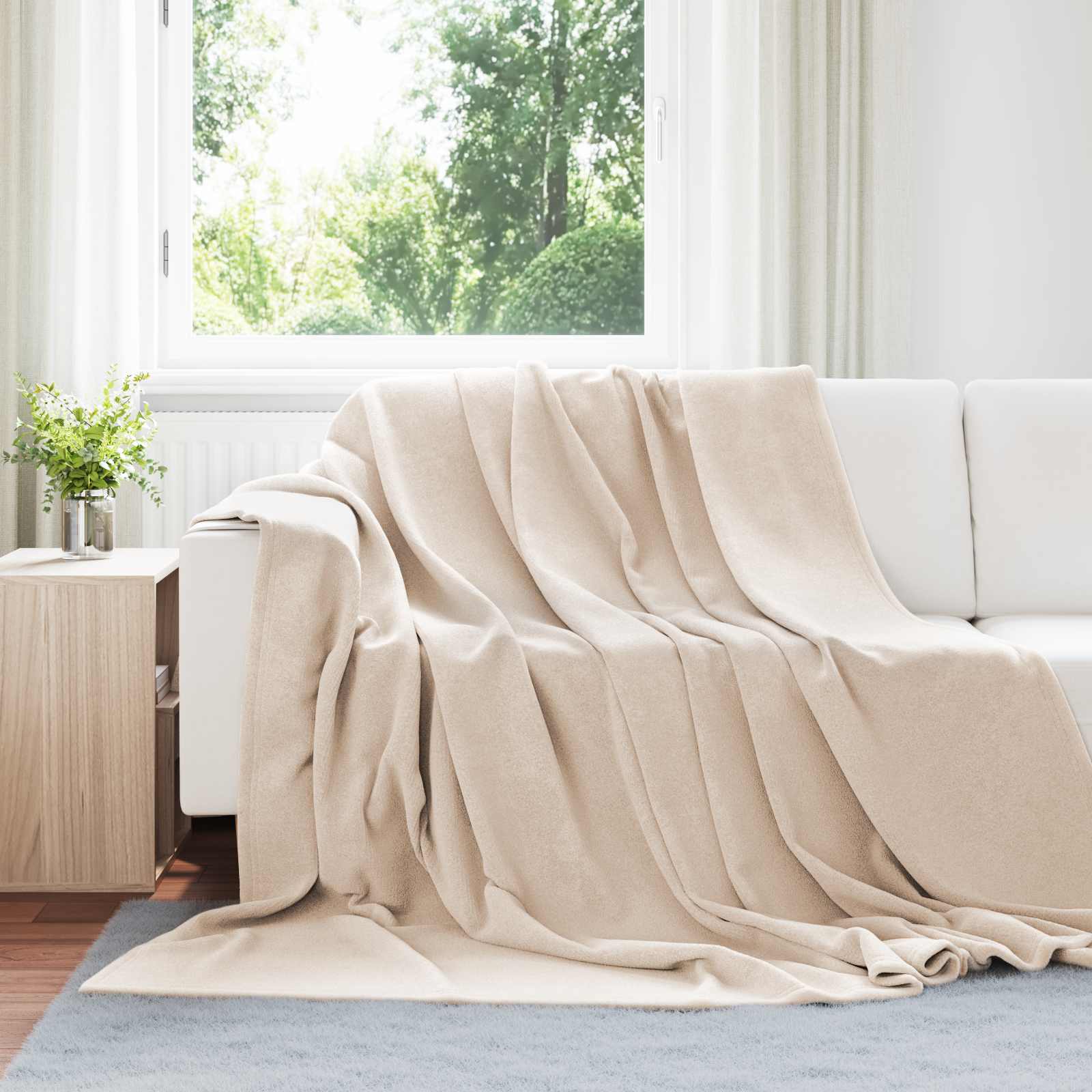 Vidaxl kleden 6 pcs beige 220 x 240 cm fleece