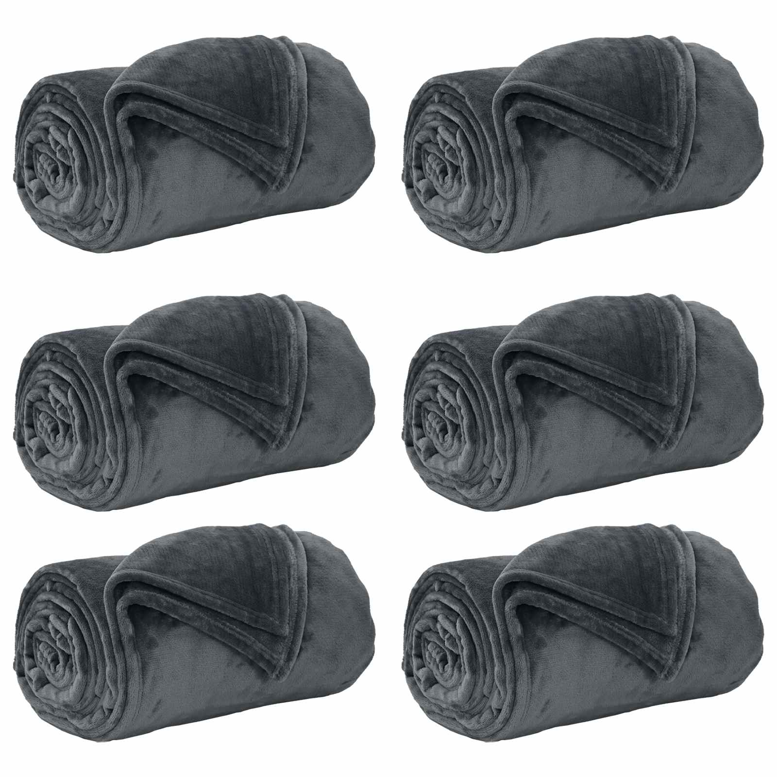 Vidaxl kleden 6 pcs donkergrijs 130 x 150 cm fleece