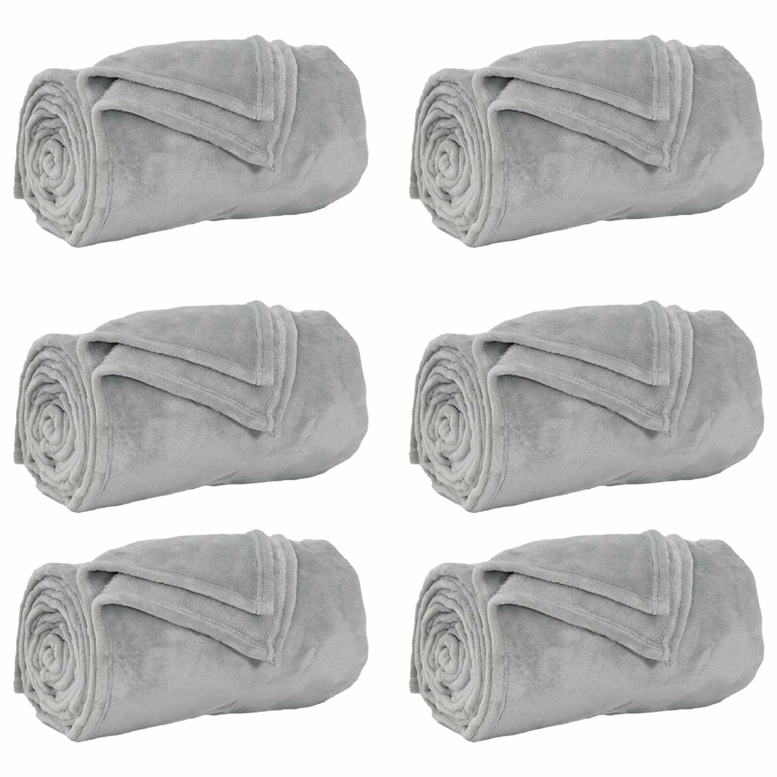Vidaxl kleden 6 pcs grijs 240 x 270 cm fleece