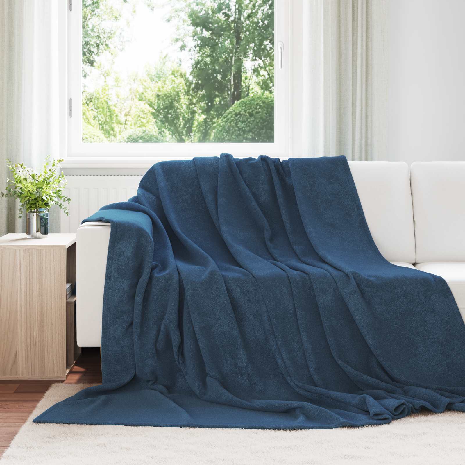 Vidaxl kleden 6 pcs marineblauw 220 x 240 cm fleece