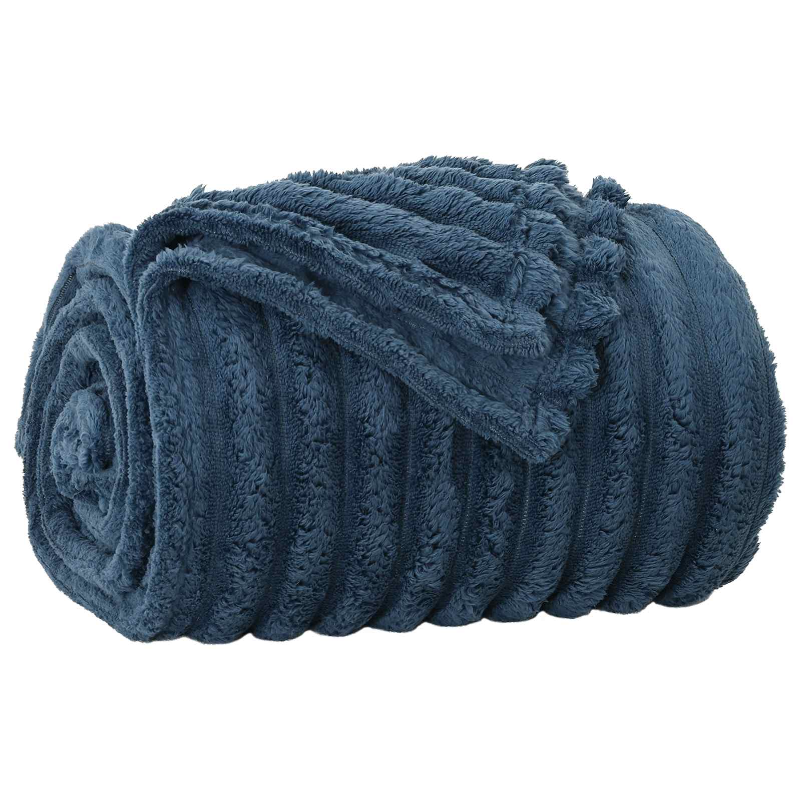 Vidaxl gooi deken marineblauw 270 x 240 cm fleece