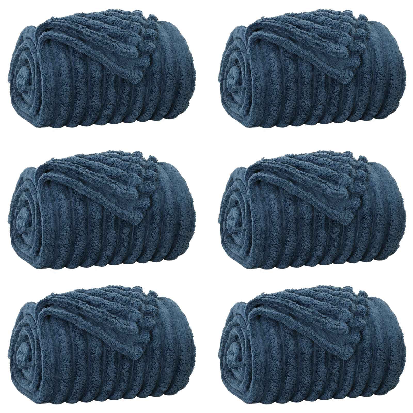 Vidaxl kleden 6 pcs marineblauw 200 x 150 cm fleece