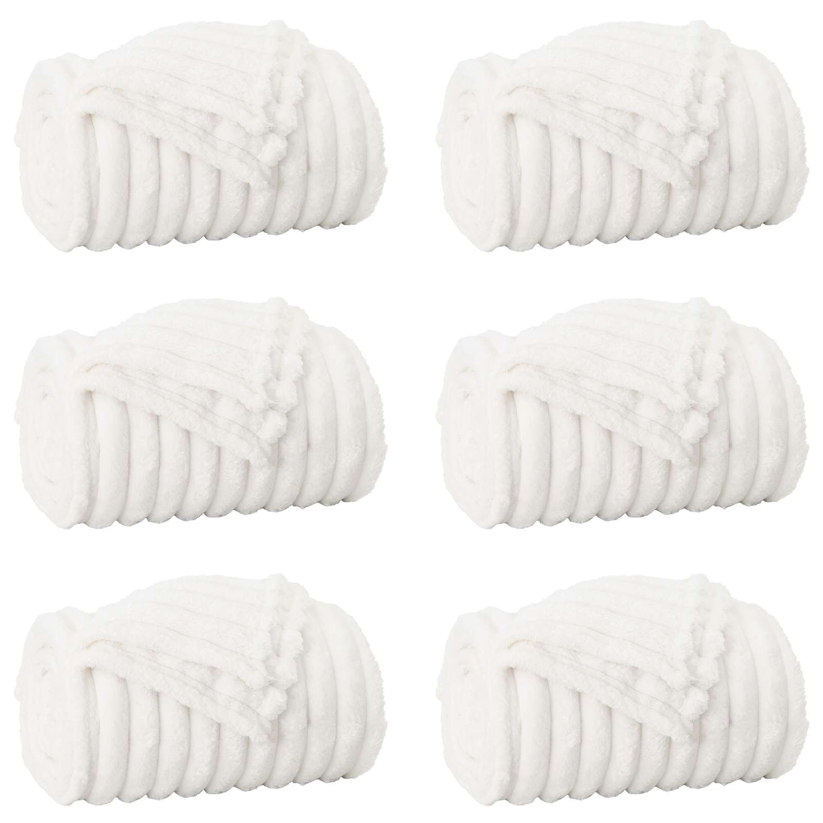 Vidaxl kleden 6 pcs wit 200 x 150 cm fleece