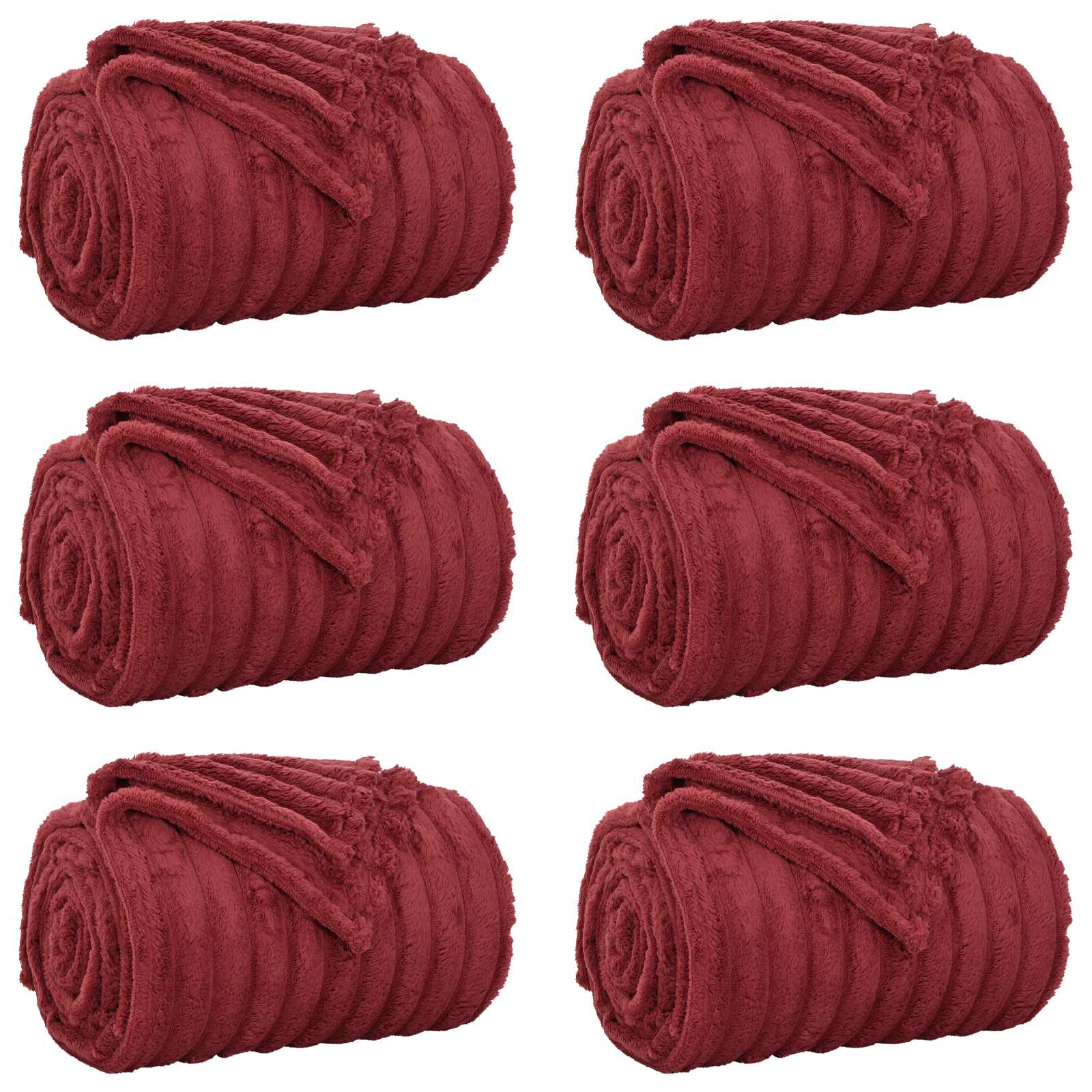 Vidaxl kleden 6 pcs bordeaux rood 200 x 150 cm fleece