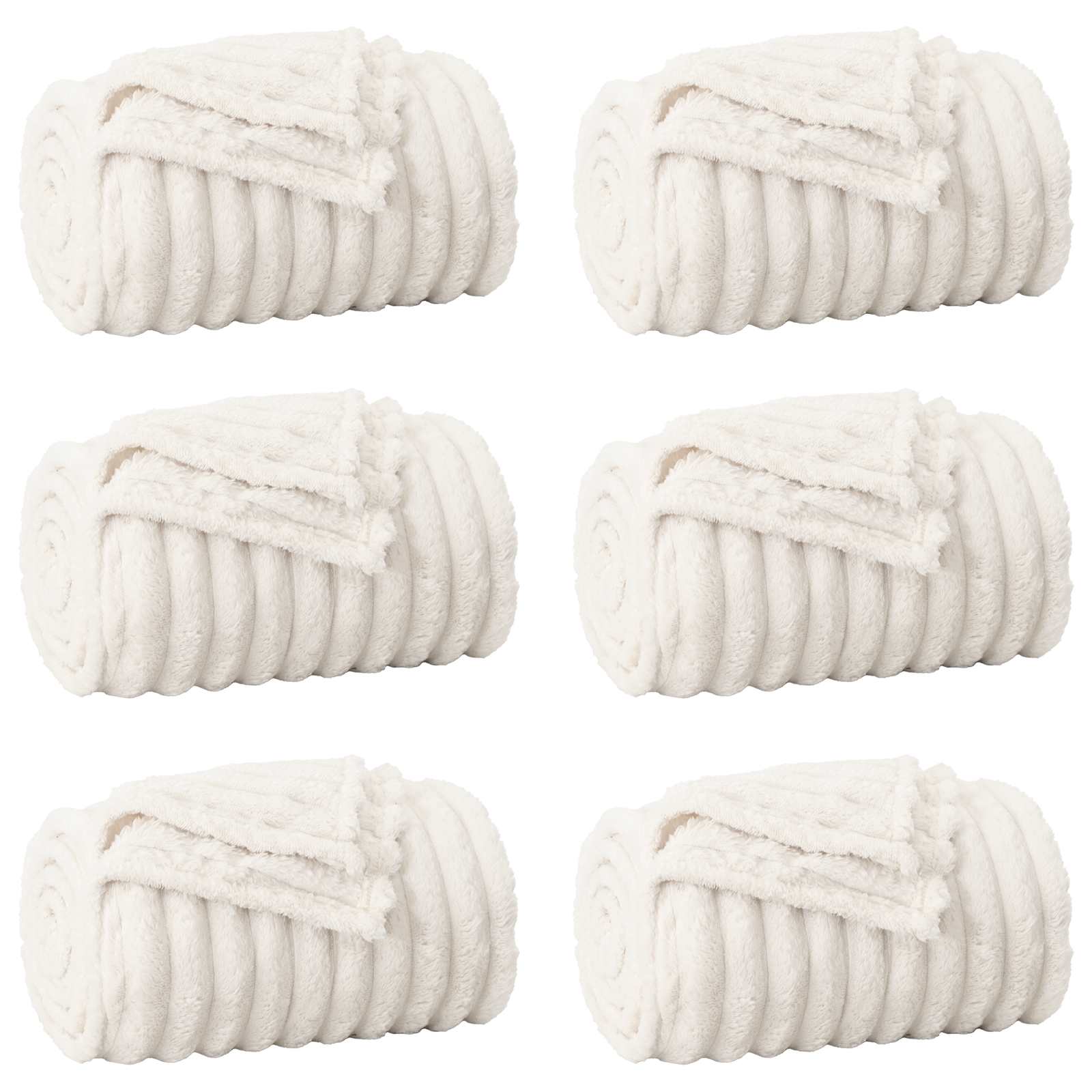 Vidaxl kleden 6 pcs crème 240 x 220 cm fleece