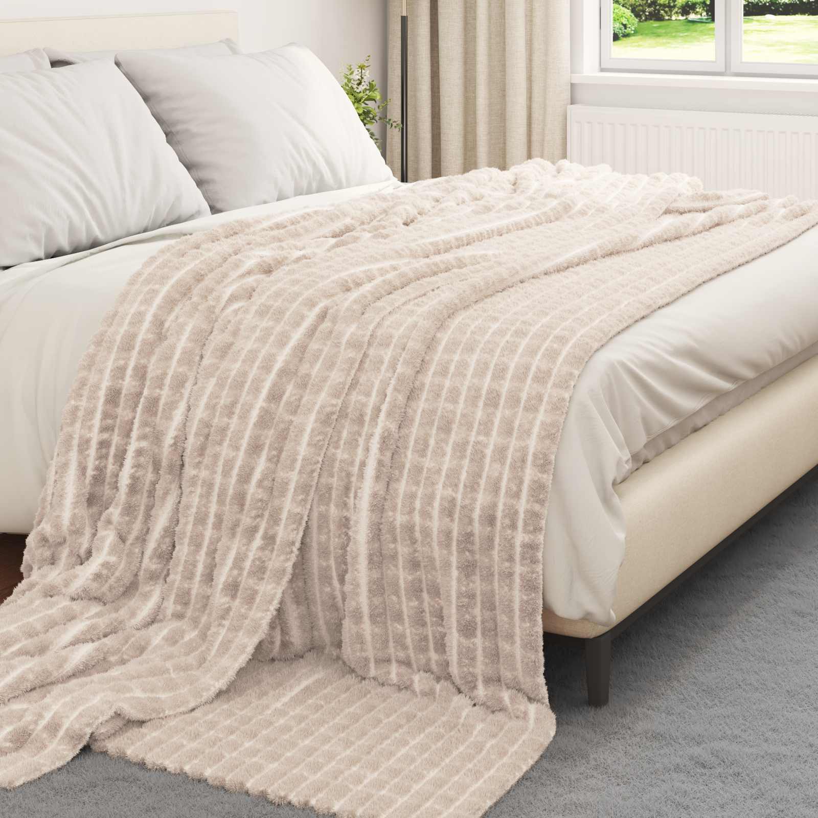 Vidaxl kleden 6 pcs beige 270 x 240 cm fleece