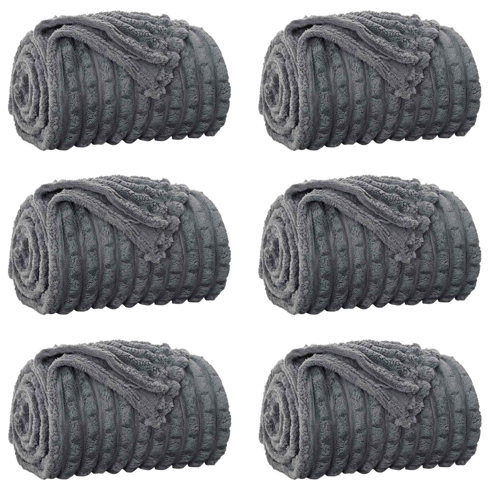 Vidaxl kleden 6 pcs donkergrijs 150 x 130 cm fleece