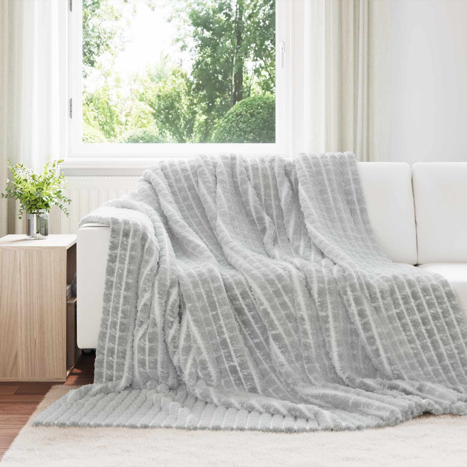 Vidaxl kleden 6 pcs grijs 270 x 240 cm fleece