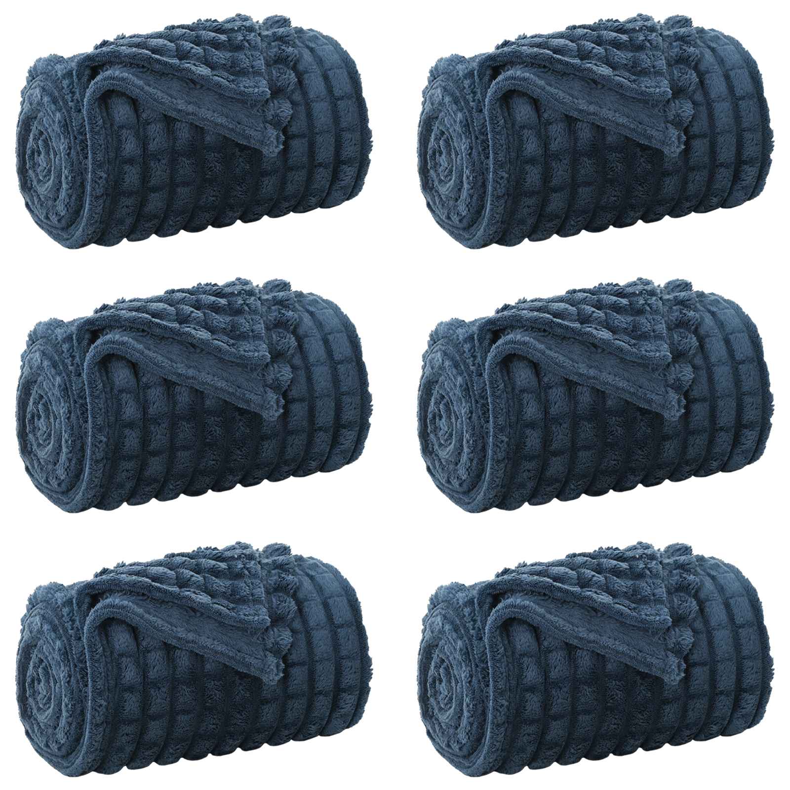 Vidaxl kleden 6 pcs marineblauw 150 x 130 cm fleece