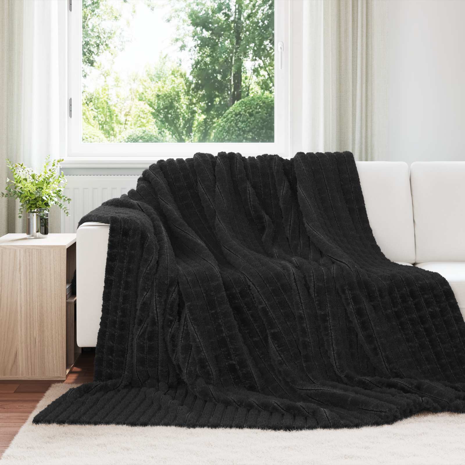 Vidaxl kleden 6 pcs zwart 240 x 220 cm fleece