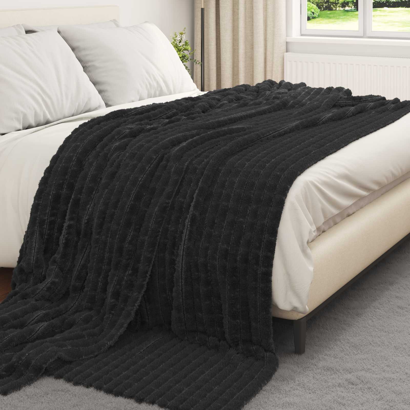 Vidaxl kleden 6 pcs zwart 240 x 220 cm fleece
