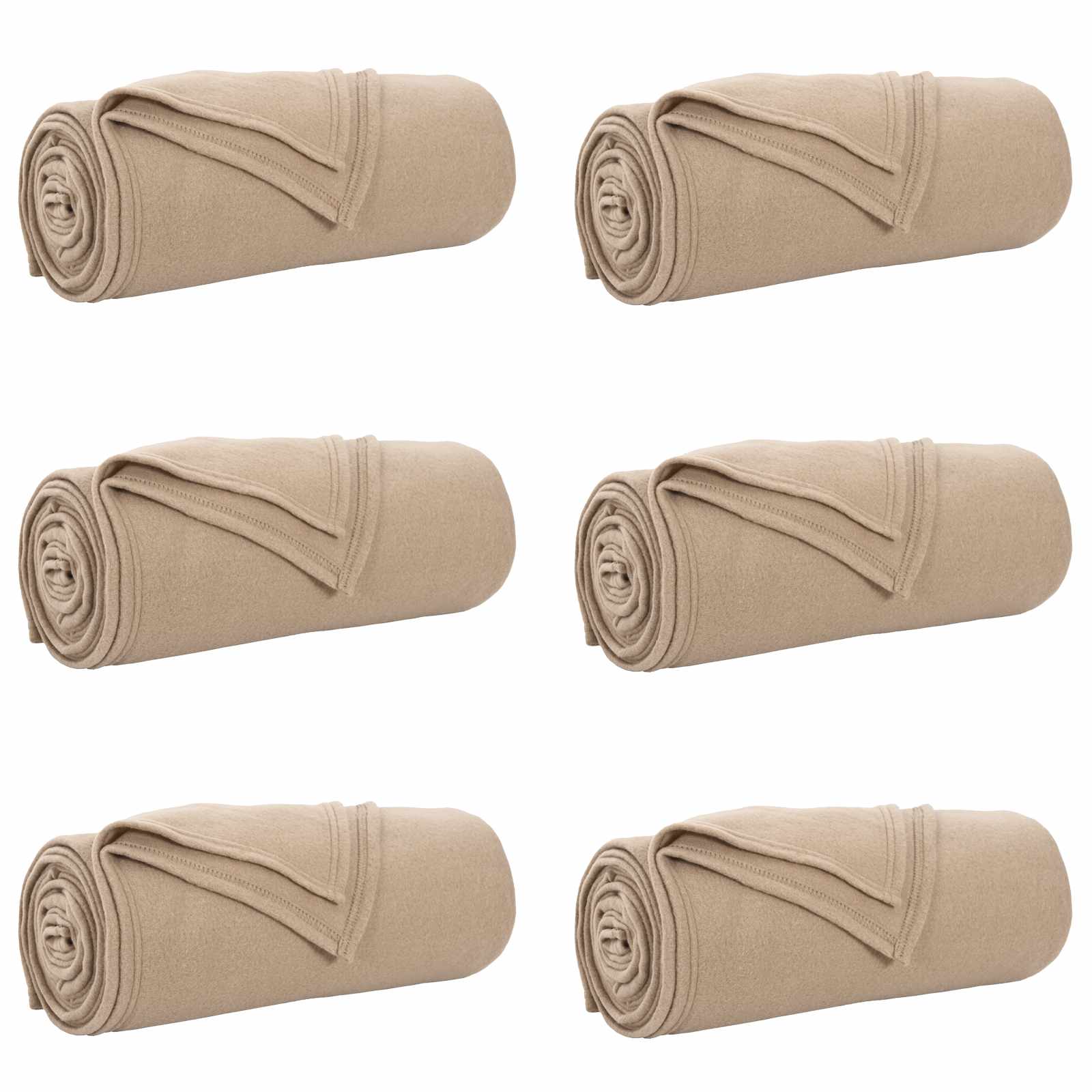 Vidaxl kleden 6 pcs kameel 200 x 150 cm fleece