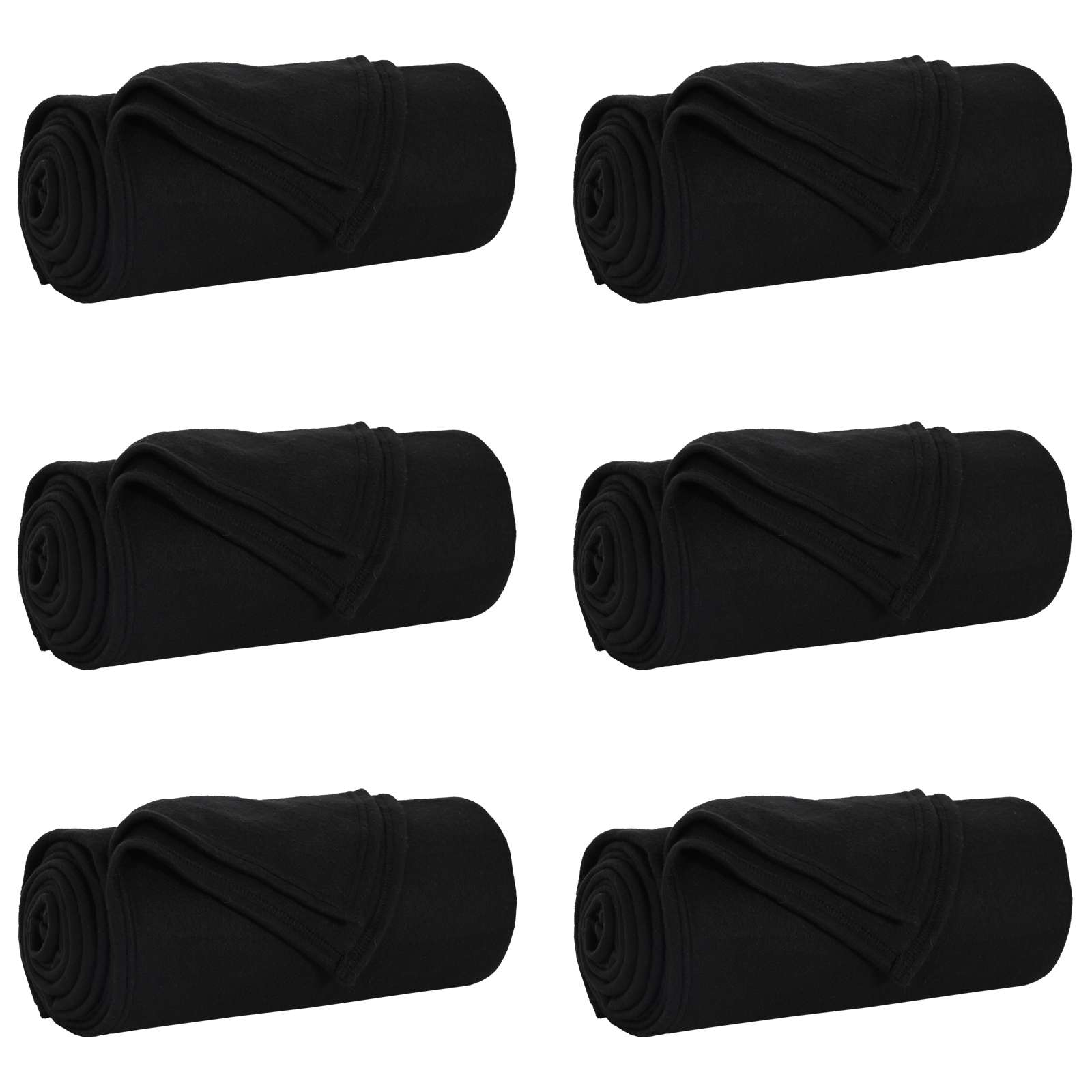 Vidaxl kleden 6 pcs zwart 270 x 240 cm fleece