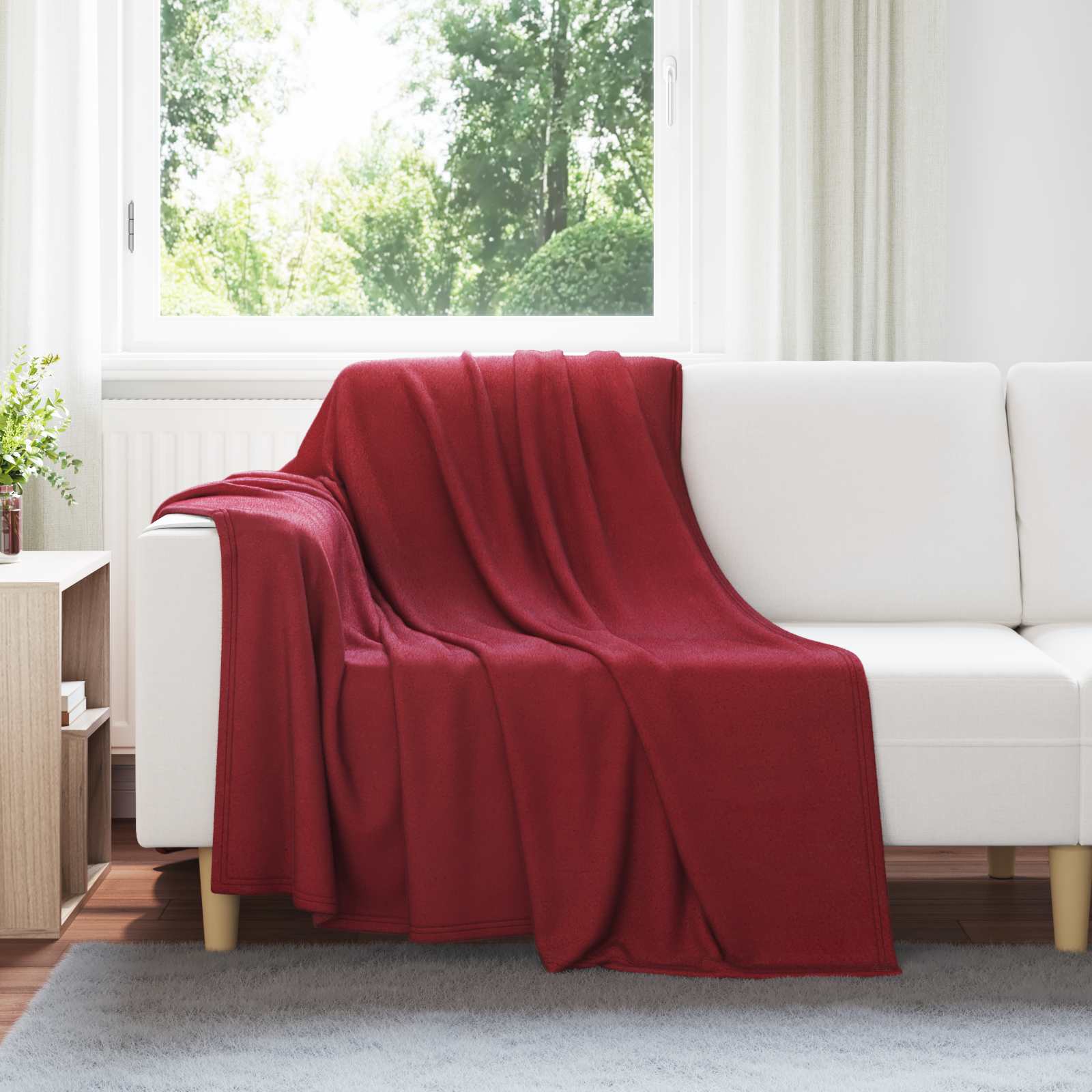 Vidaxl kleden 6 pcs bordeaux rood 200 x 150 cm fleece