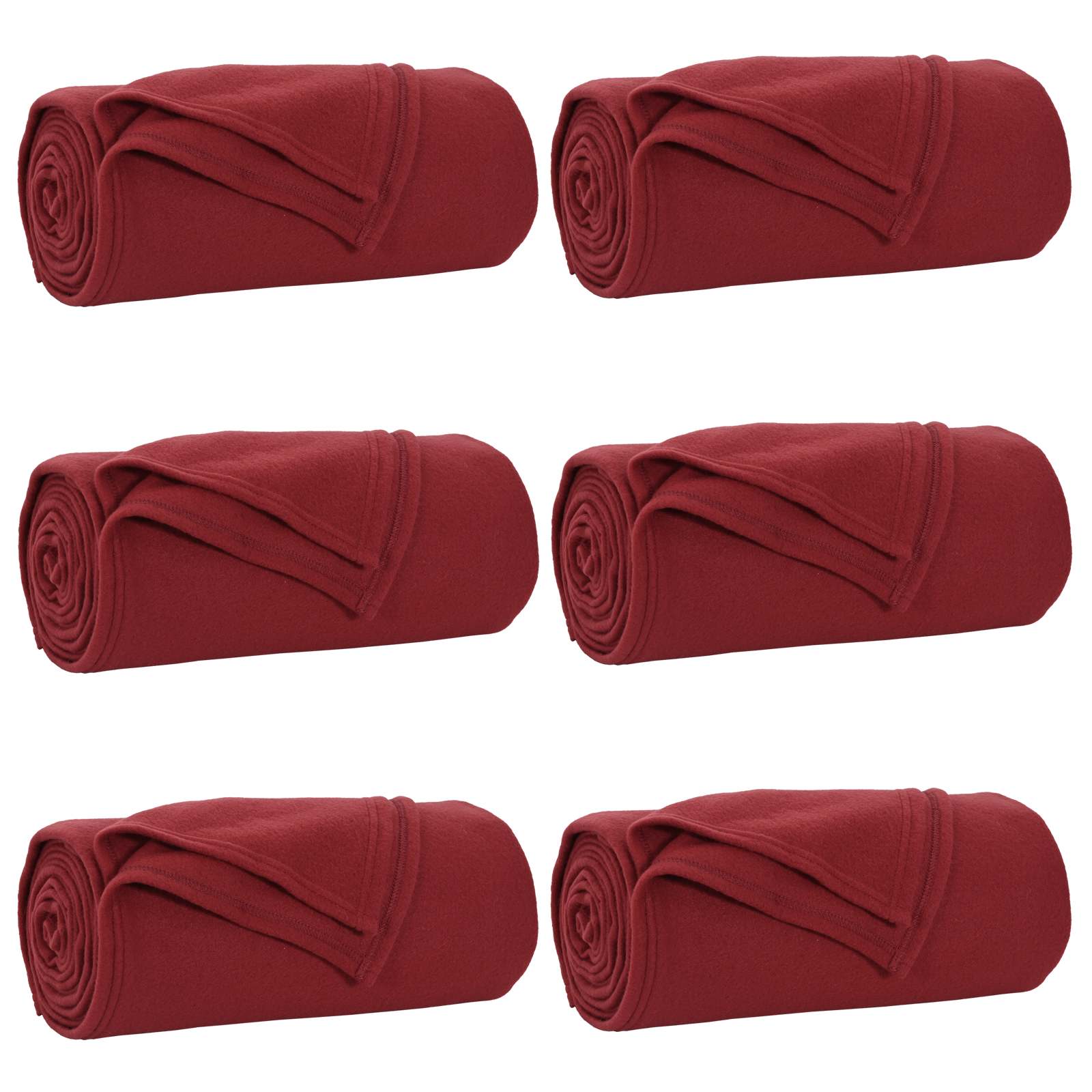Vidaxl kleden 6 pcs bordeaux rood 240 x 220 cm fleece