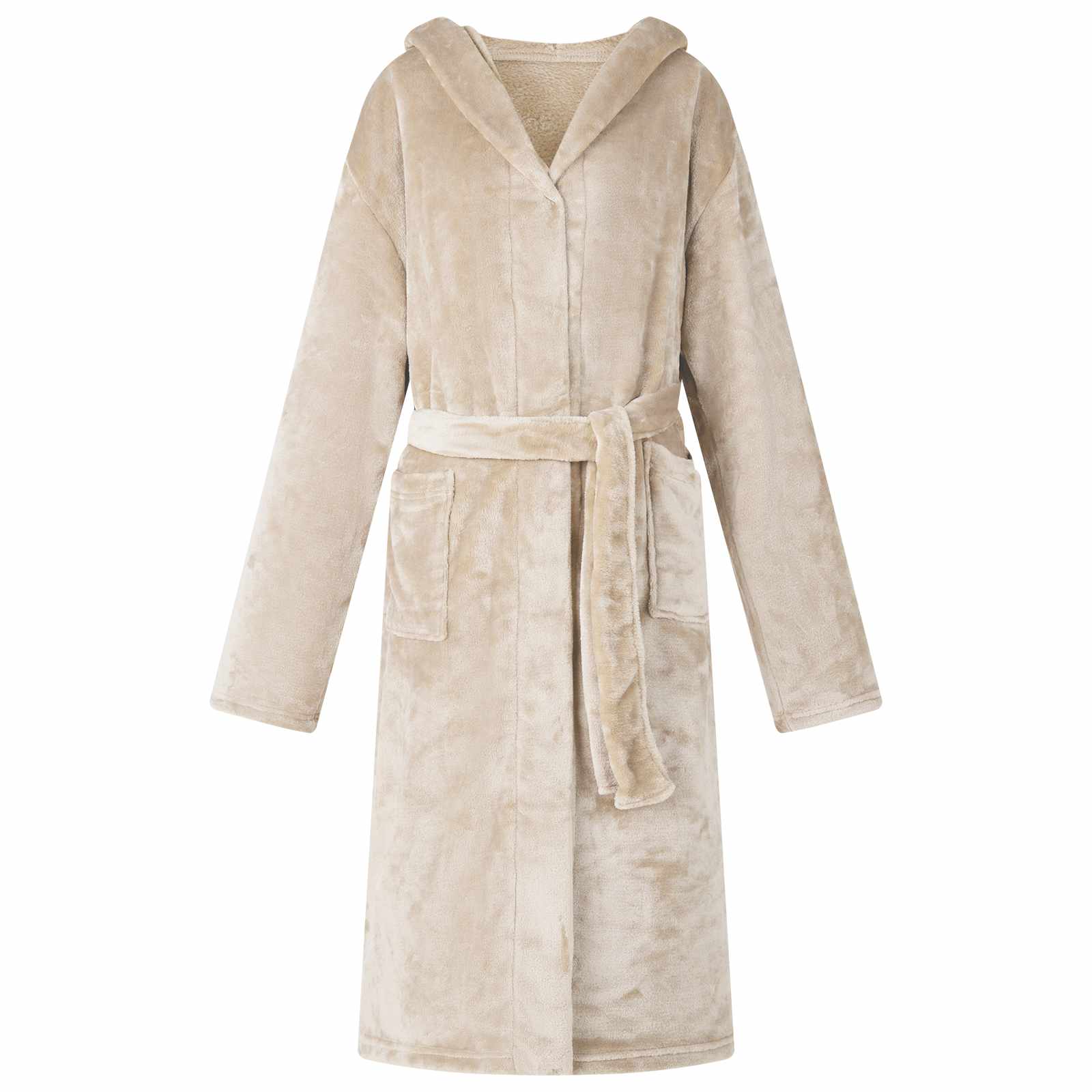 Vidaxl badjas hoodie beige xxl flanel