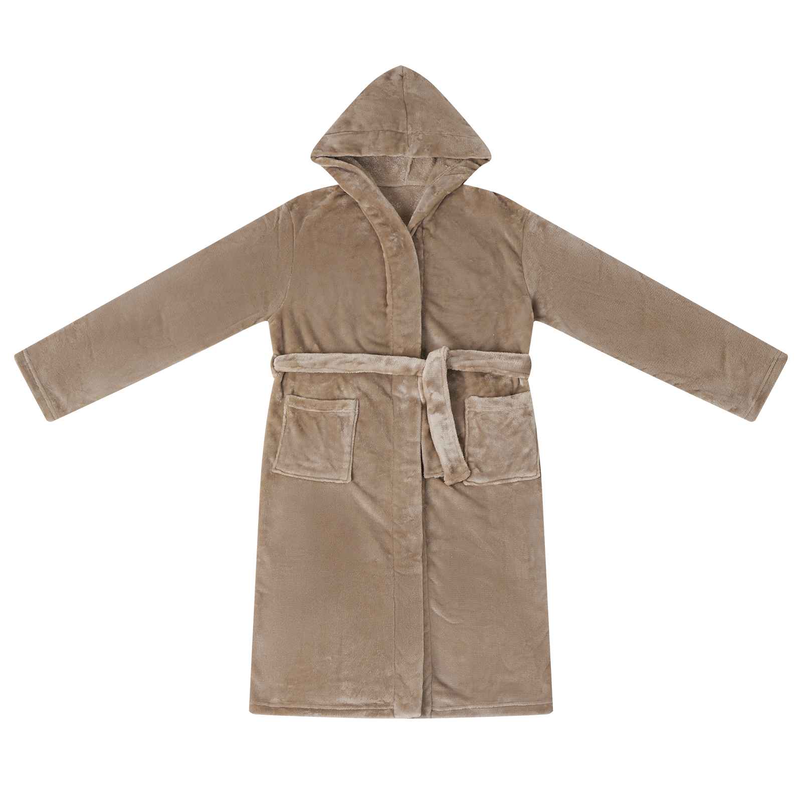 Vidaxl badjas hoodie kameel m flanel