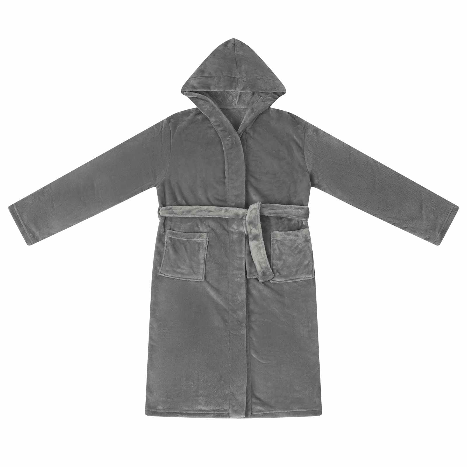 Vidaxl badjas hoodie donkergrijs xxxl flanel