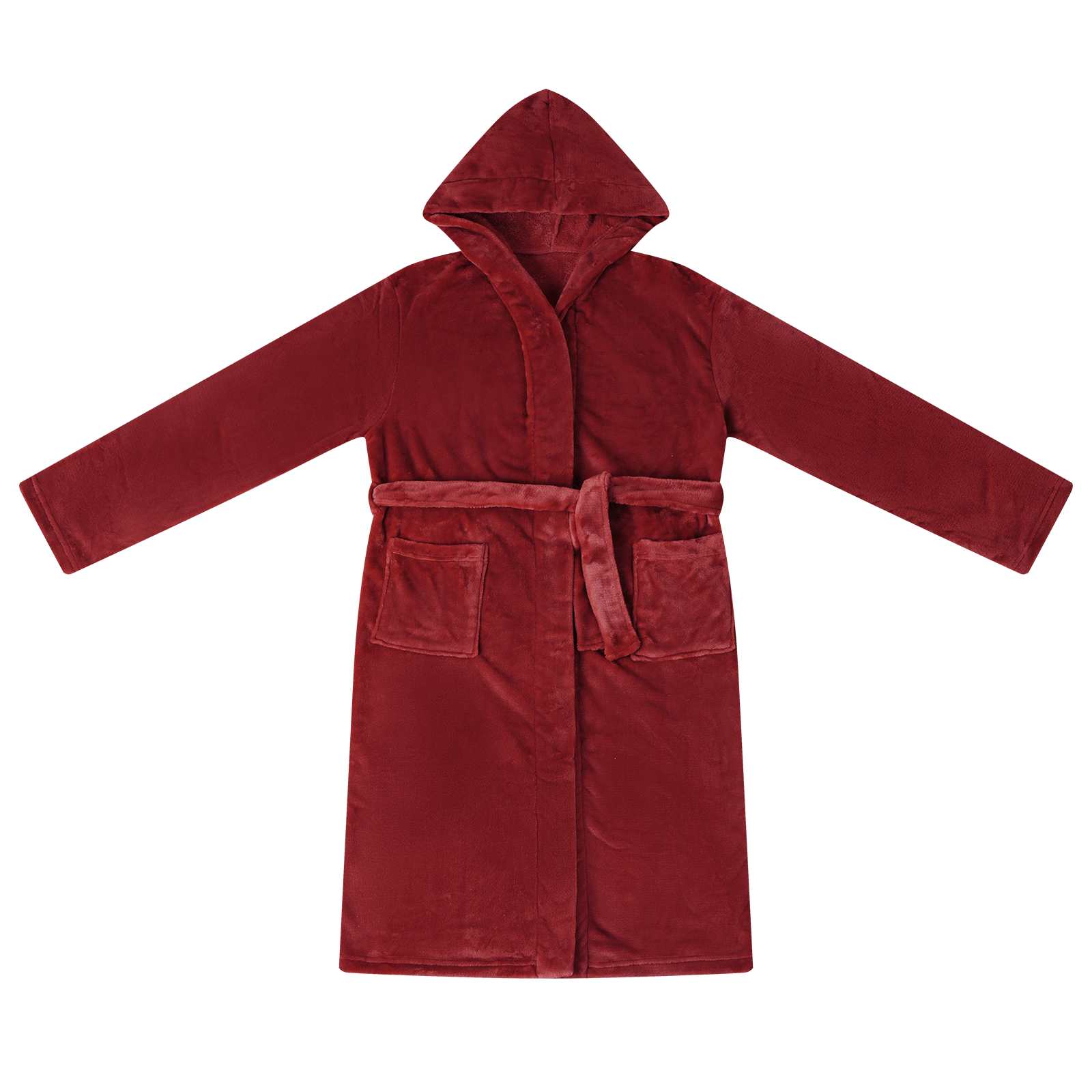 Vidaxl badjas hoodie bordeaux rood xxl flanel