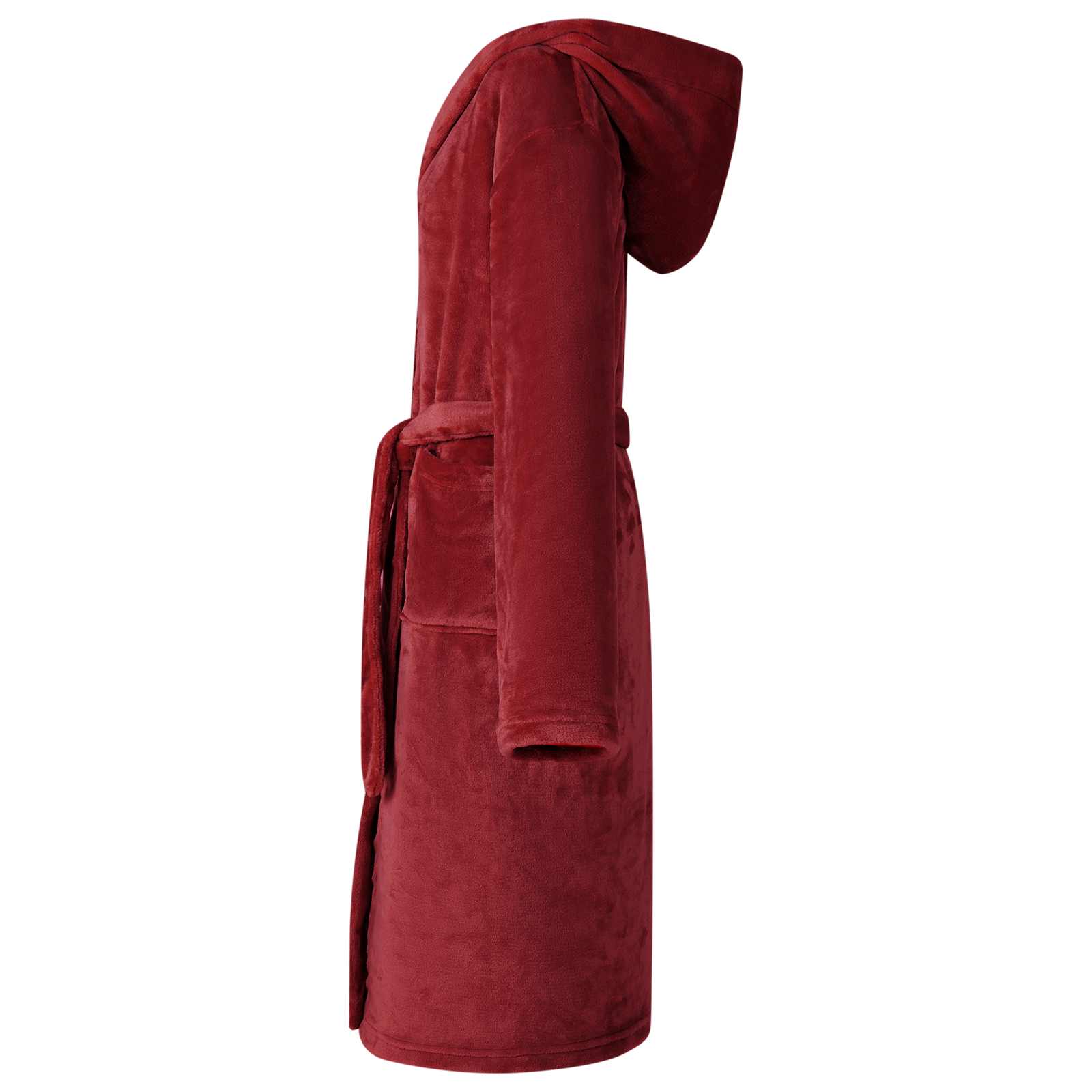 Vidaxl badjas hoodie bordeaux rood xxl flanel
