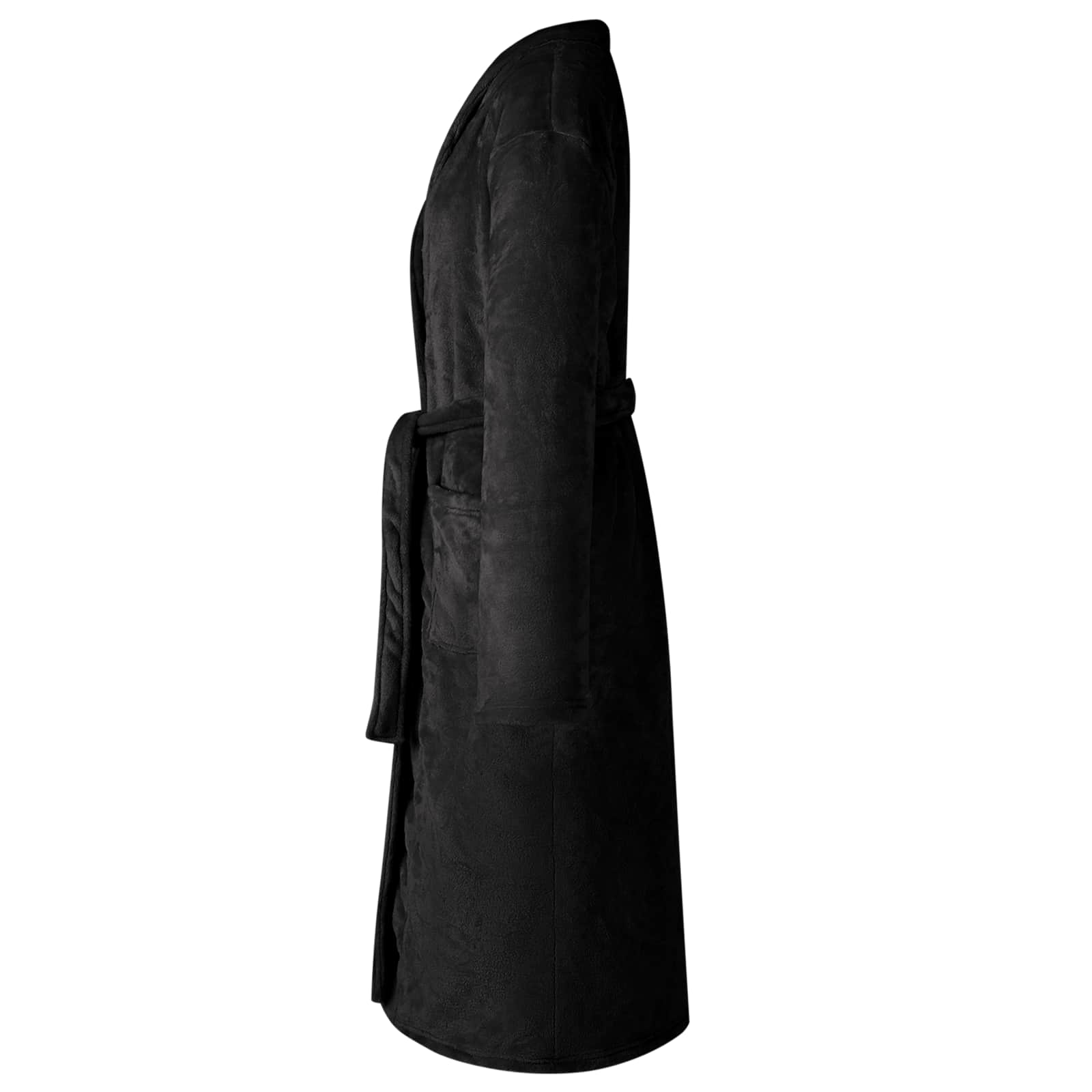 Vidaxl badjas zonder kap zwart xl flanel
