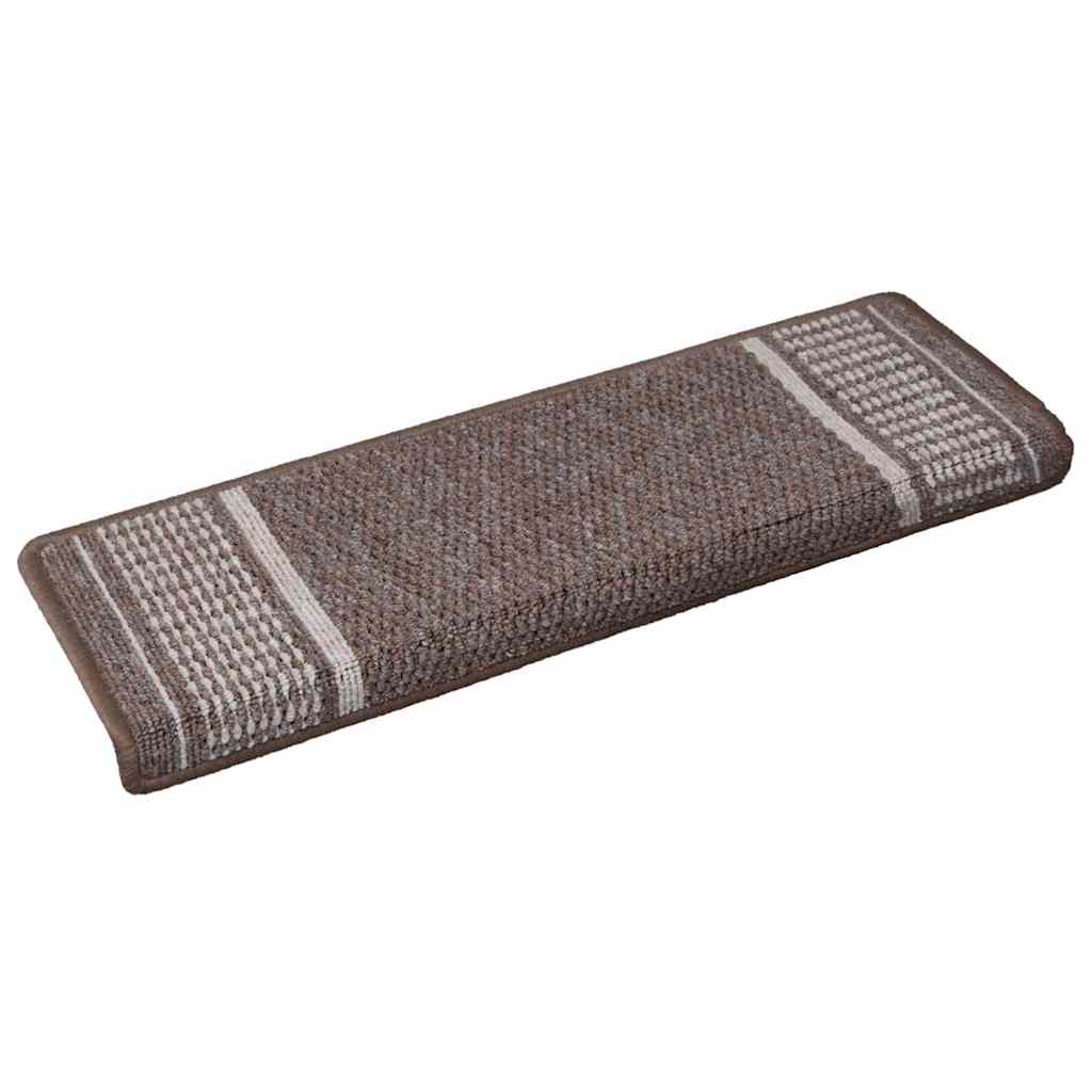Vidaxl zelfklevende trapmatten 15 pcs bruin 65 x 21 x 4 cm