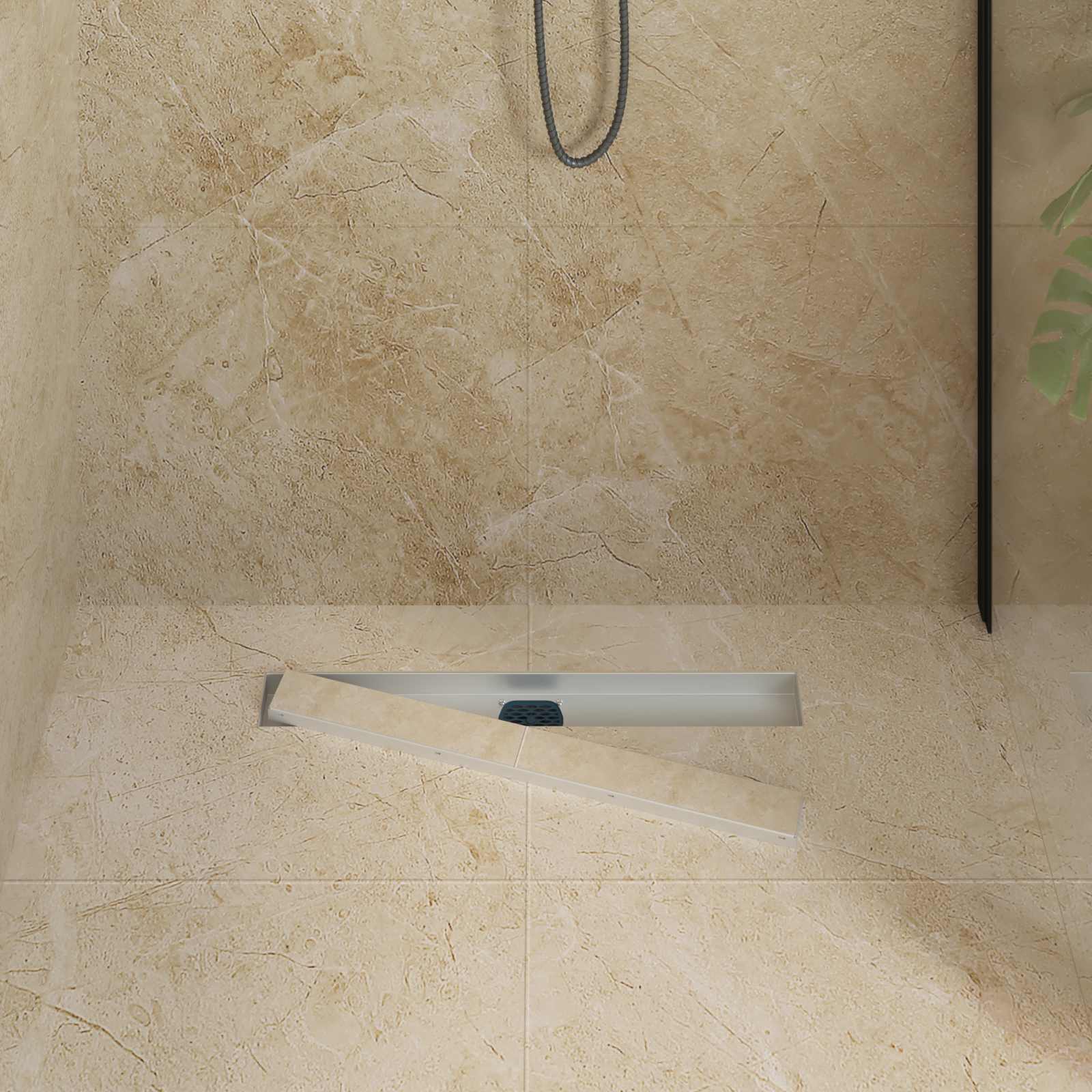 Vidaxl doucheafvoer 2-in-1 met 360° sifon zilver 60 cm