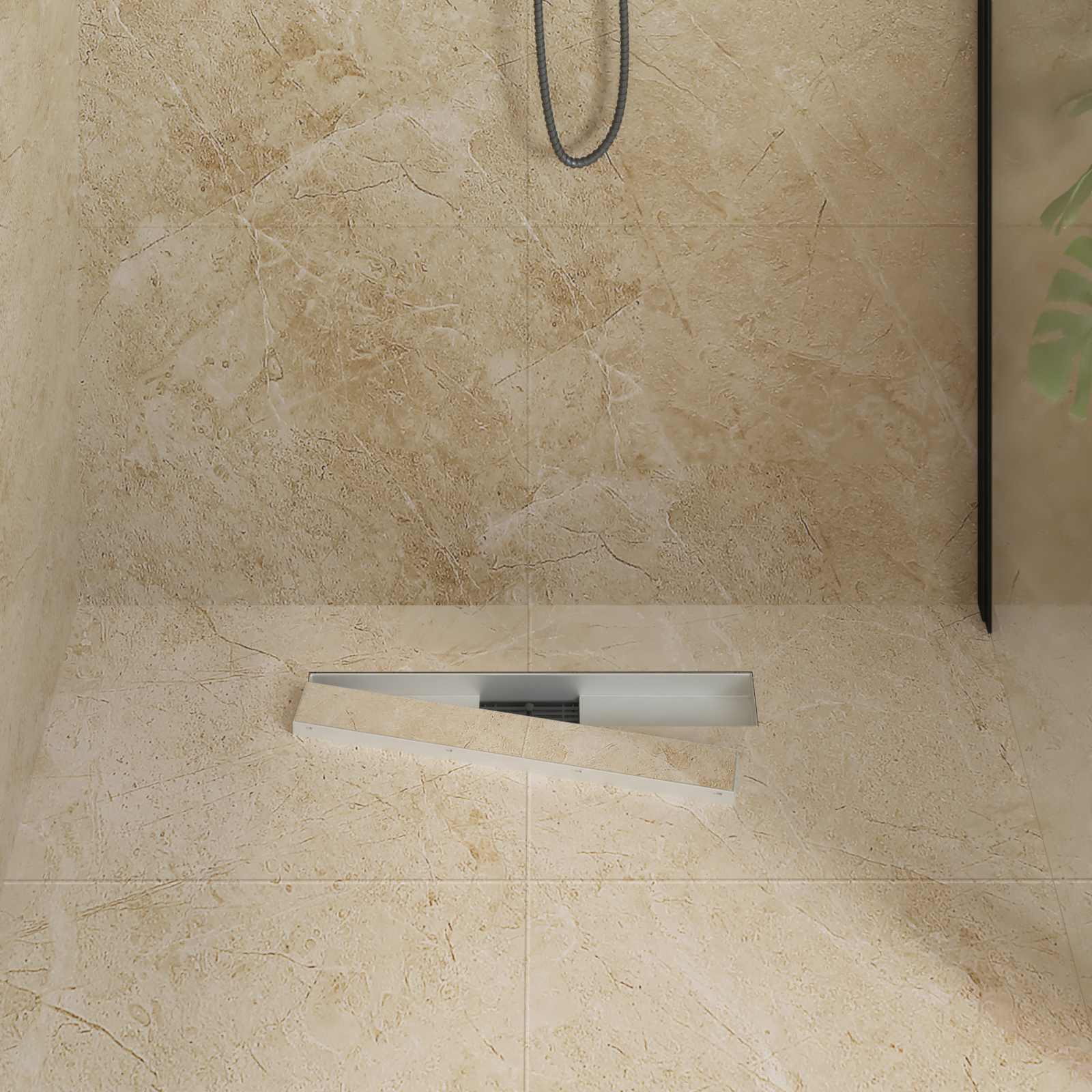 Vidaxl 2 in 1 doucheafvoer zilver 50 cm roestvrij staal 304