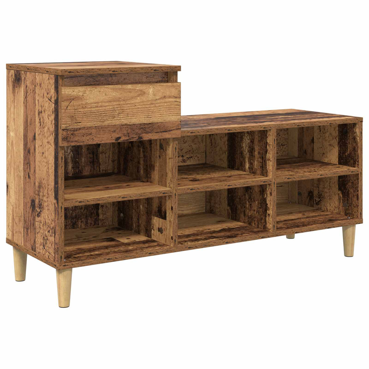 Vidaxl schoenenkast 102 x 36 x 60 cm bewerkt hout oud hout