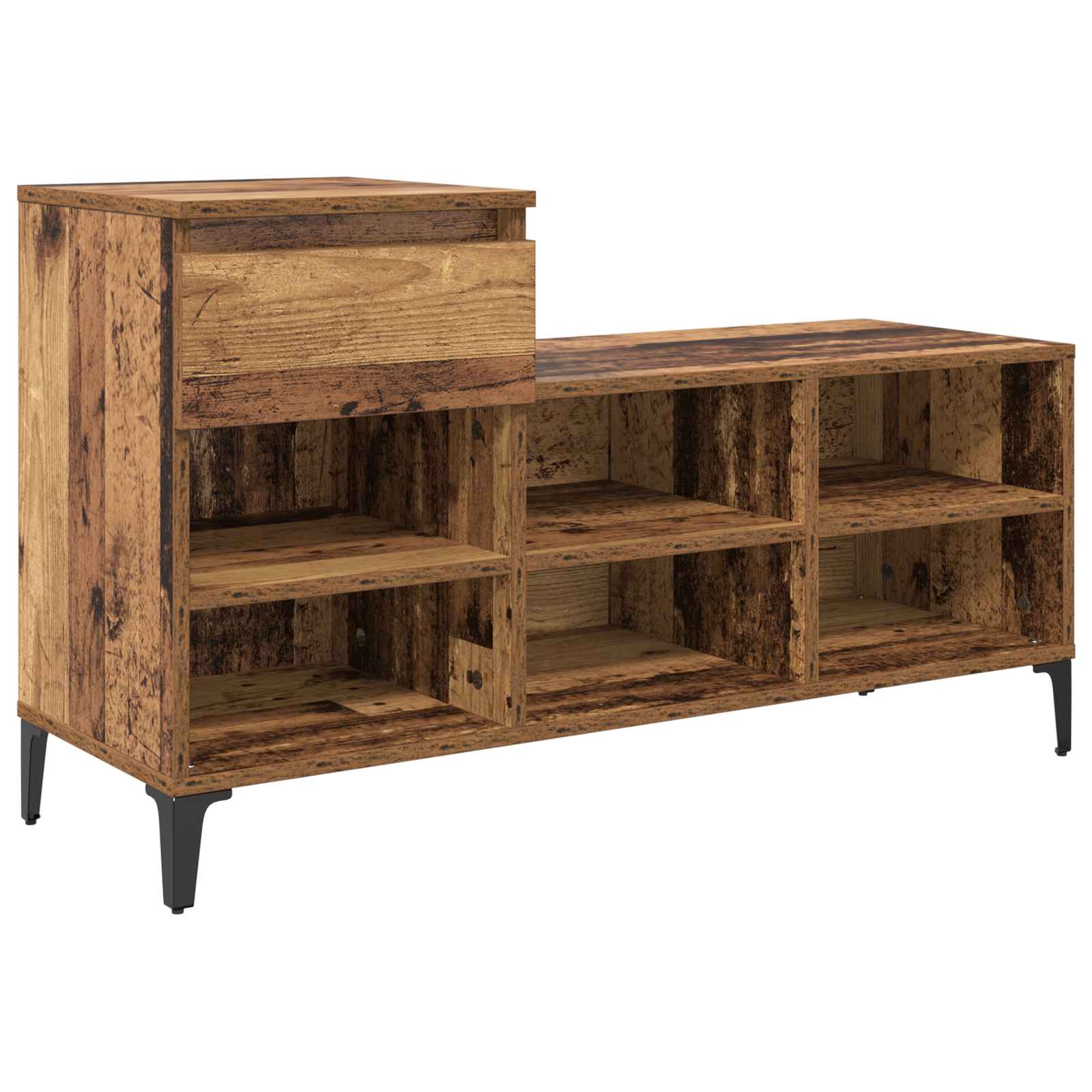 Vidaxl schoenenkast 102 x 36 x 60 cm bewerkt hout oud hout