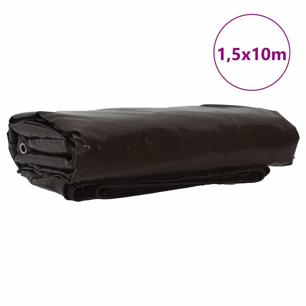 Vidaxl zeil 650g m² bruin 1,5 x 10 m canvas met pvc-coating