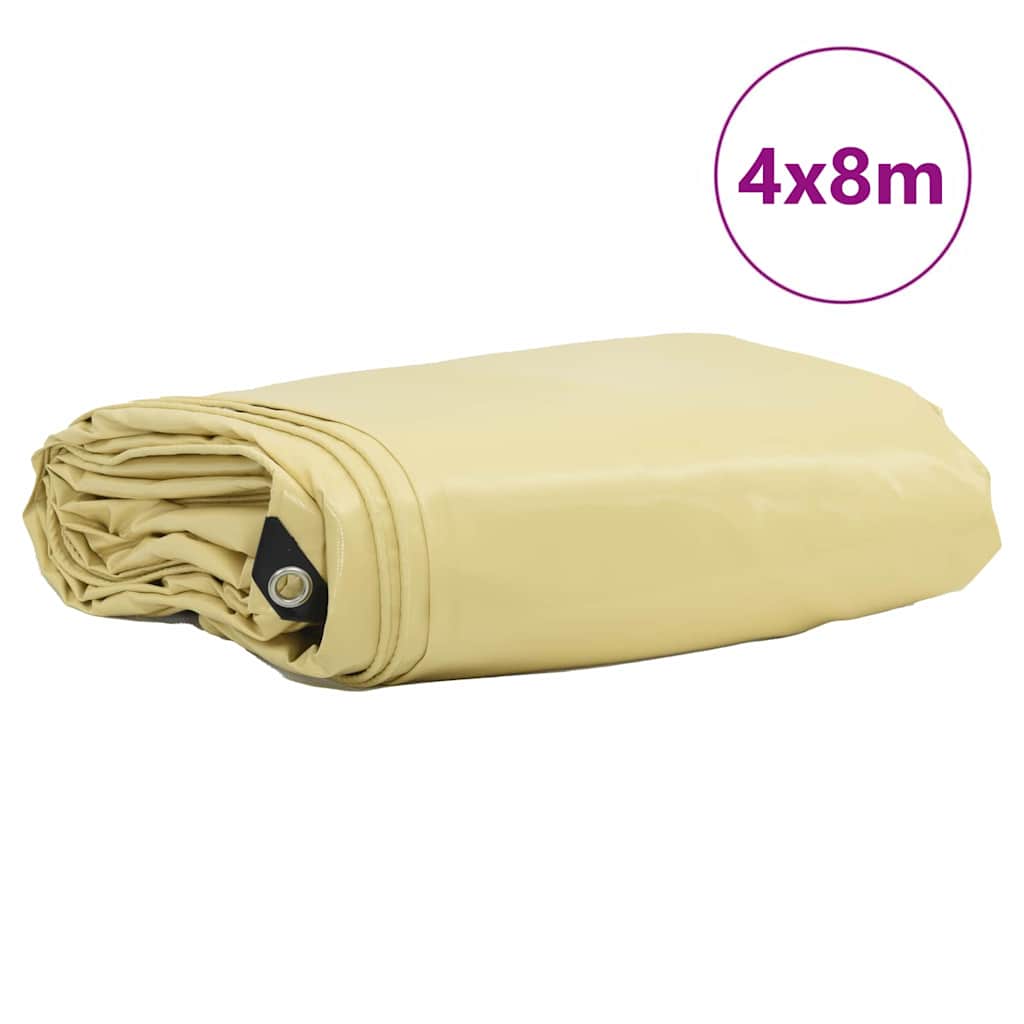 Vidaxl zeil 650g m² beige 4 x 8 m canvas met pvc-coating