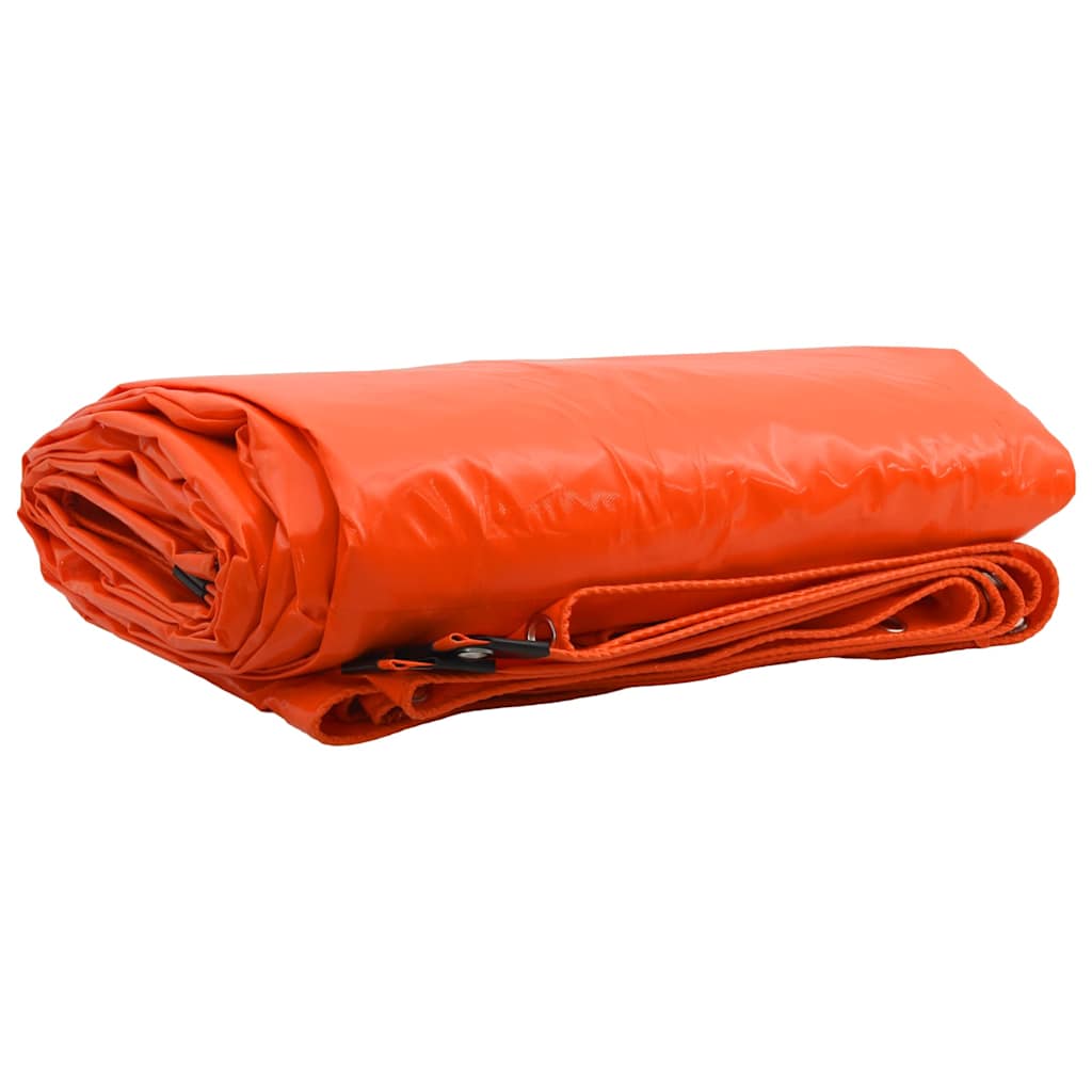 Vidaxl zeil 650g m² oranje 4 x 7 m canvas met pvc-coating