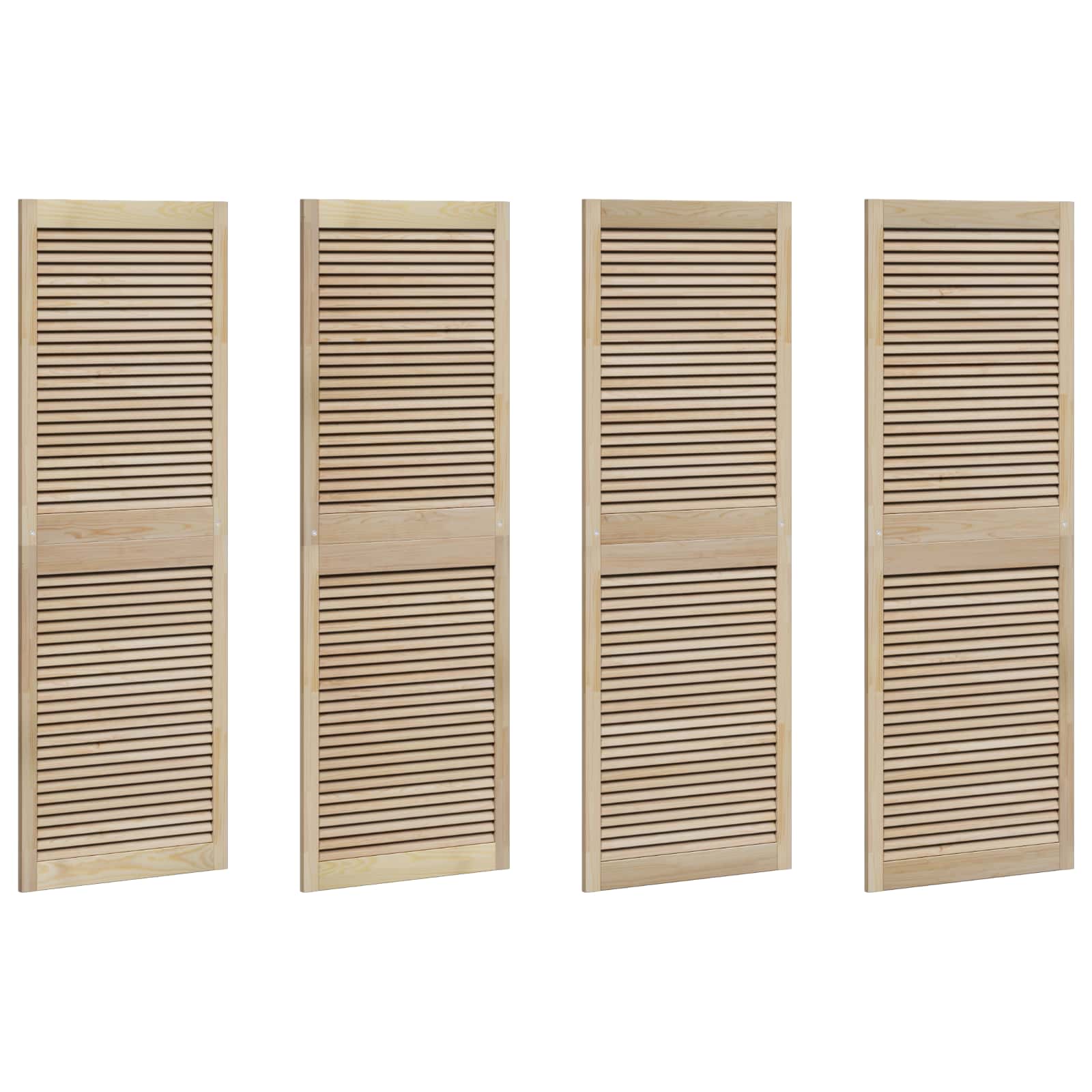Vidaxl kastdeur 4 pcs naturel 170 x 2,1 x 59,5 cm massief grenenhout