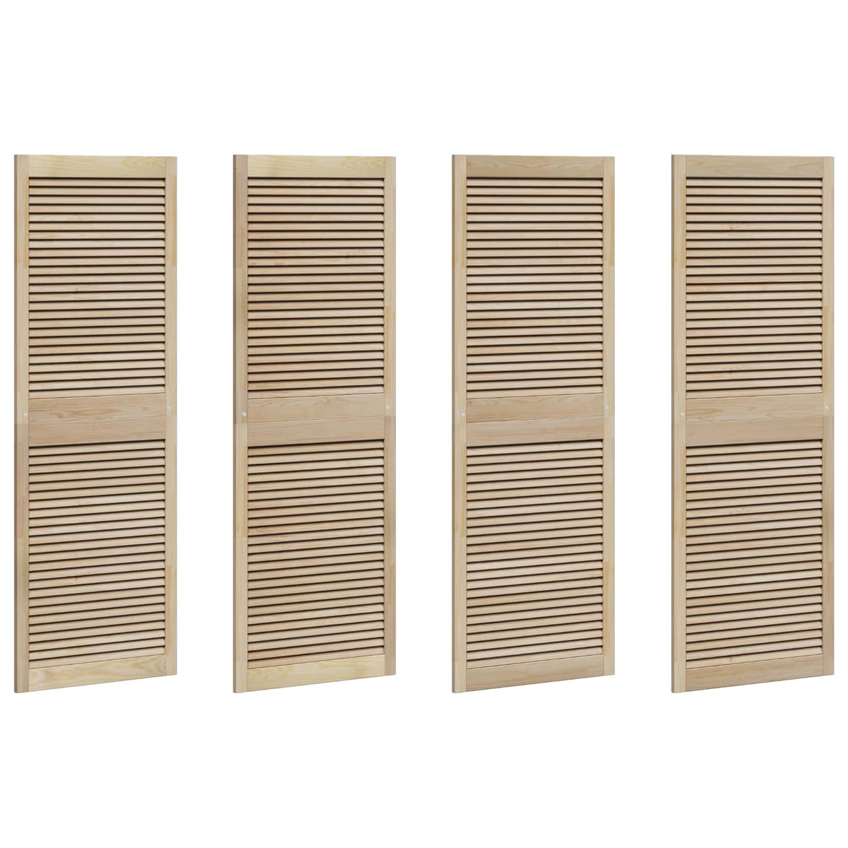 Vidaxl kastdeur 4 pcs naturel 170 x 2,1 x 59,5 cm massief grenenhout