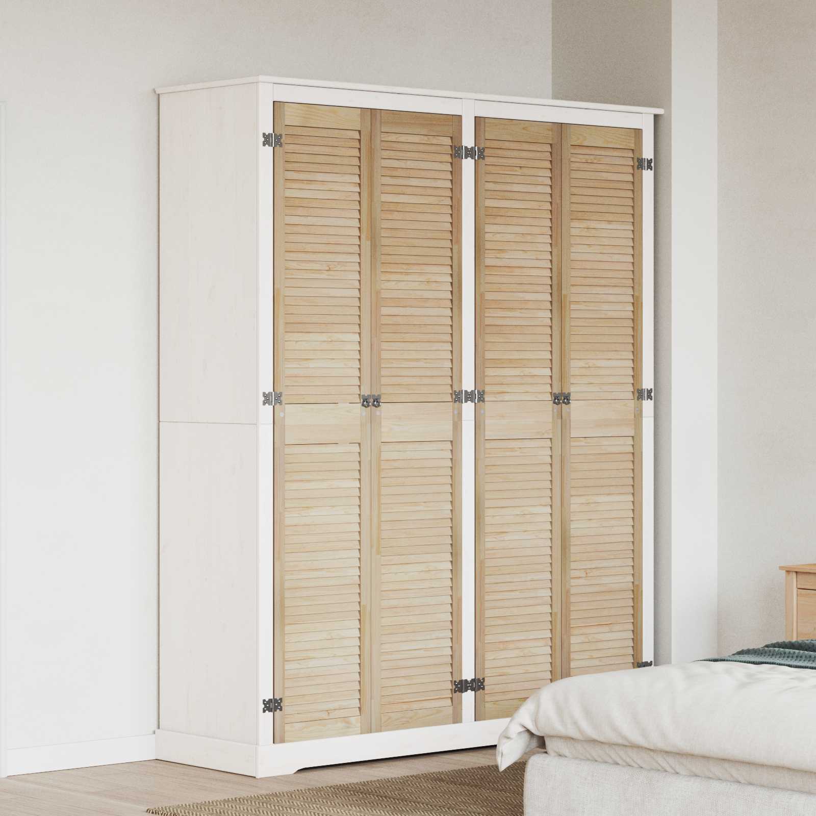 Vidaxl kastdeur 4 pcs naturel 201 x 2,1 x 39,5 cm massief grenenhout