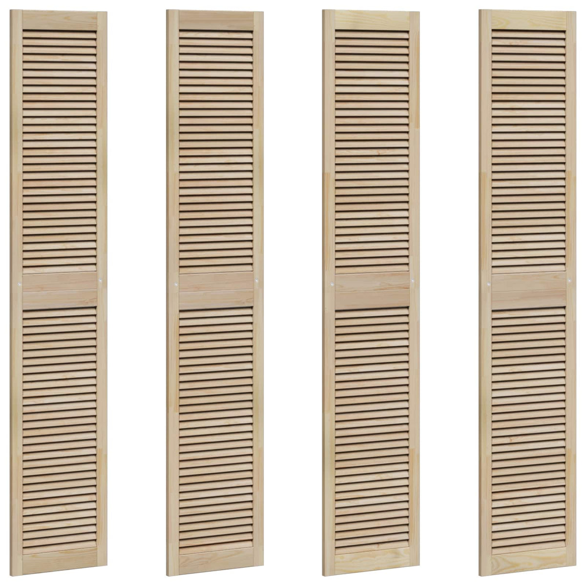 Vidaxl kastdeur 4 st naturel 201 x 39,5 cm massief grenenhout