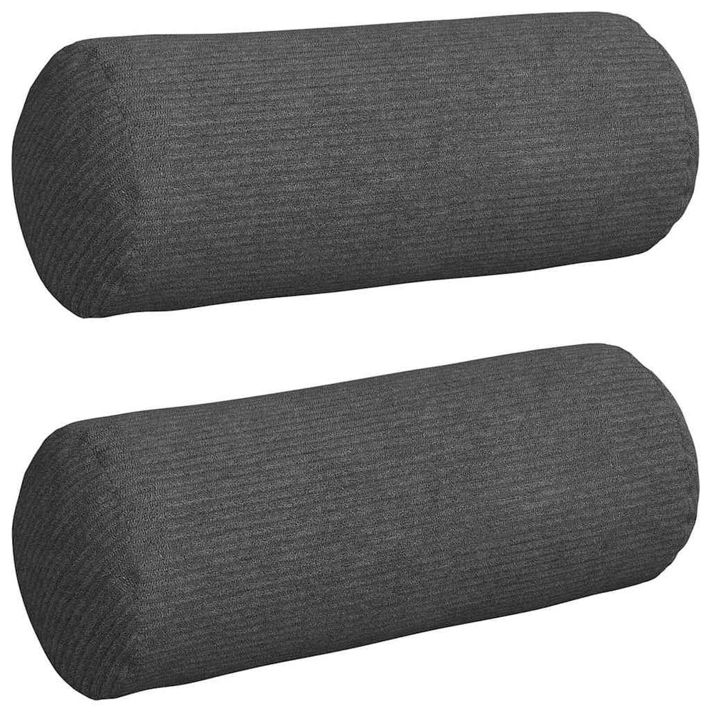 Vidaxl bolster kussens 2 stuks donkergrijs ø 15 x 40 cm cordstof
