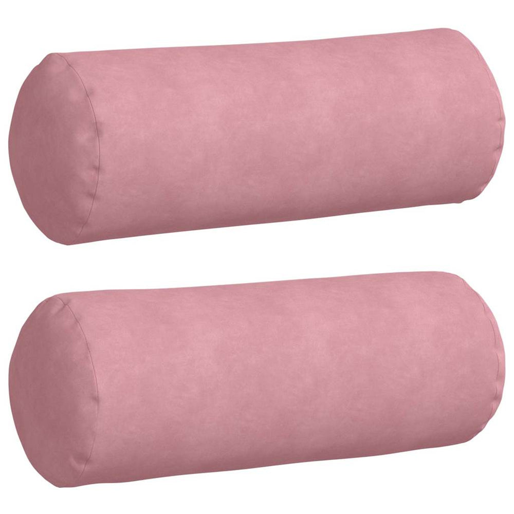 Vidaxl bolster kussens 2 stuks roze ø 25 x 70 cm cordstof