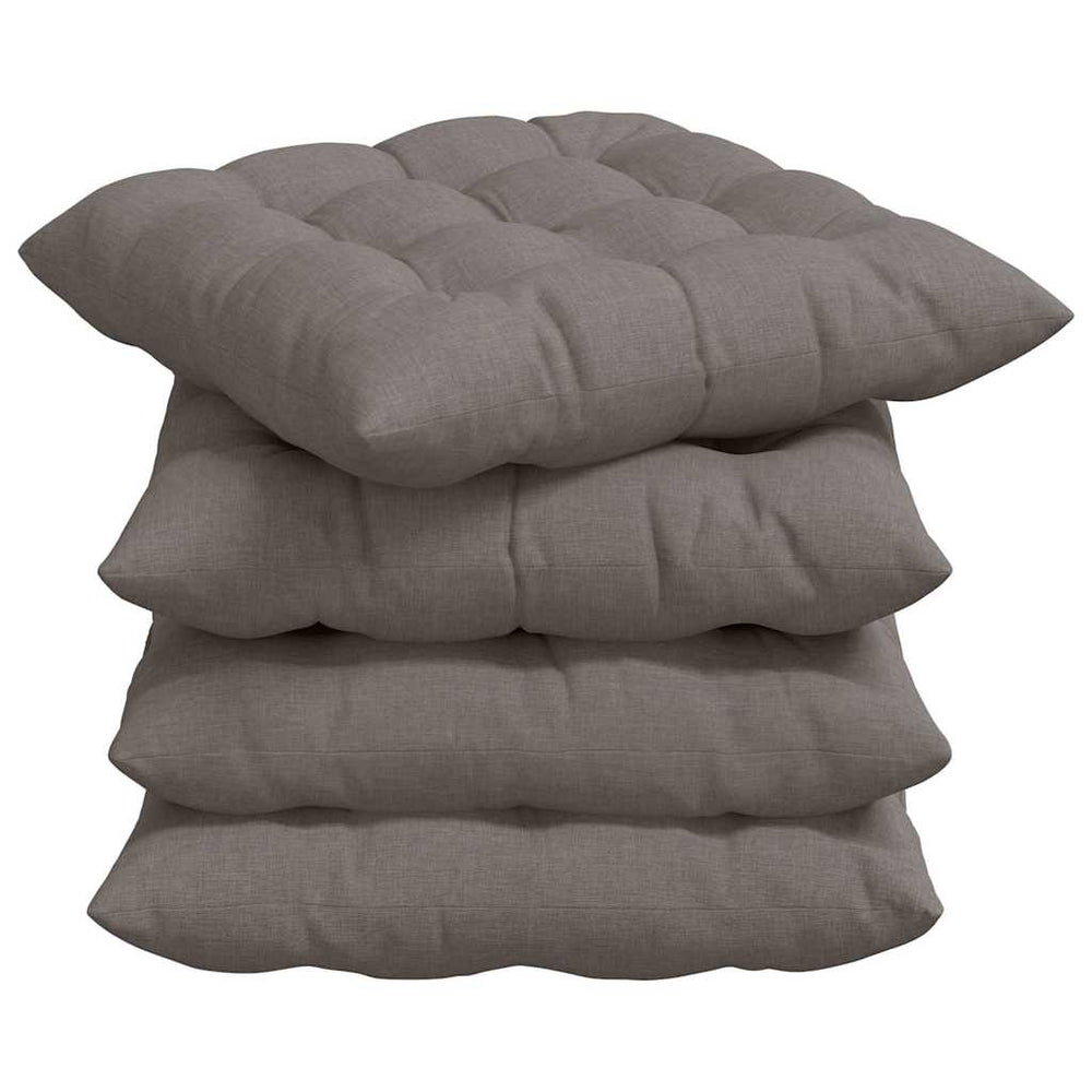 Vidaxl zitkussens 4 pcs taupe 40 x 40 x 6 cm stof