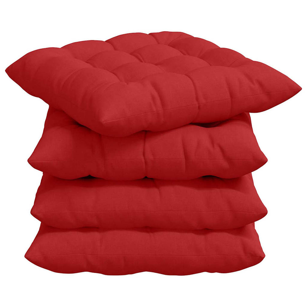 Vidaxl zitkussens 4 pcs rood 40 x 40 x 6 cm stof