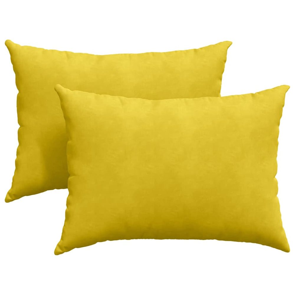 Vidaxl sofa kussens 2 stuks geel 70 x 50 cm cordstof