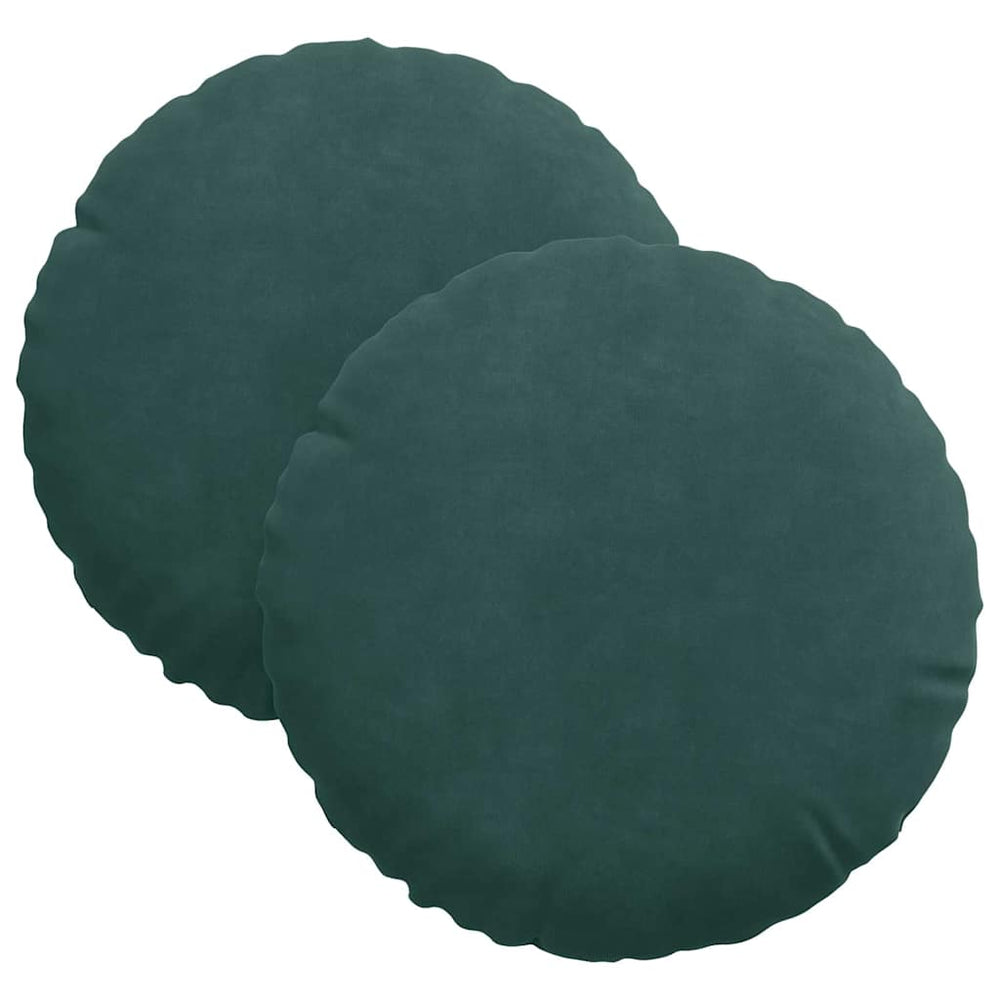 Vidaxl zitkussens 2 stuks donkergroen ø 40 x 13 cm fluweel