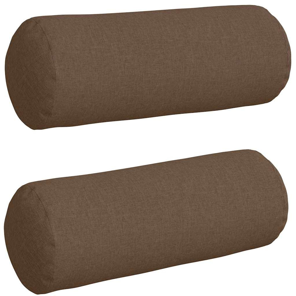 Vidaxl bolster kussens 2 stuks bruin ø 25 x 70 cm stof