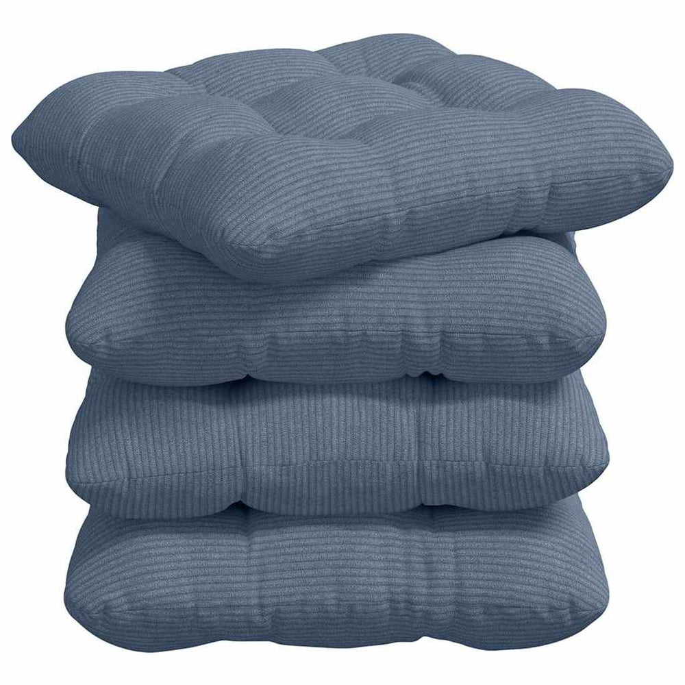 Vidaxl zitkussens 4 pcs blauw 45 x 45 cm katoen stof
