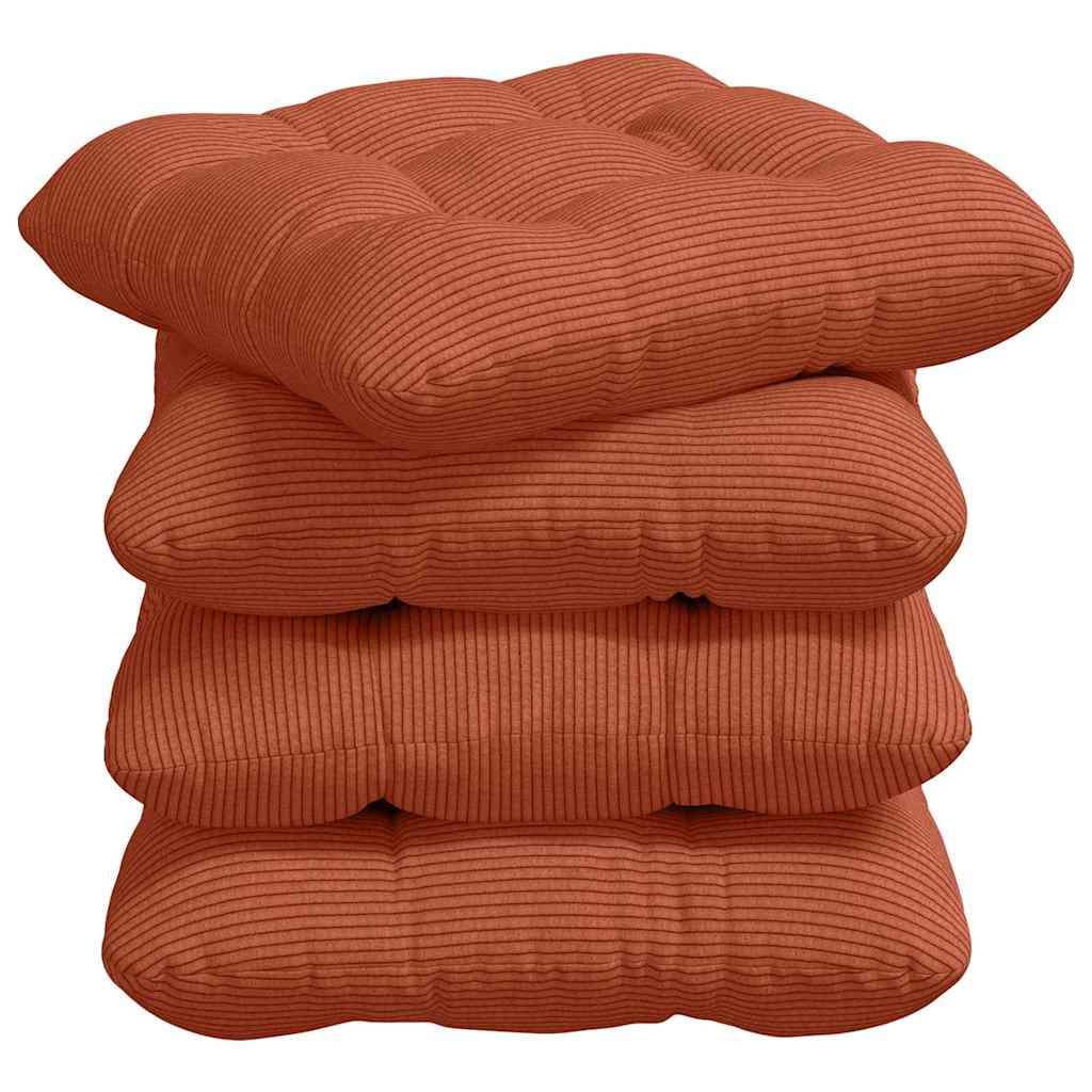 Vidaxl zitkussens 4 st katoen stof rood-oranje 45 x 45 cm